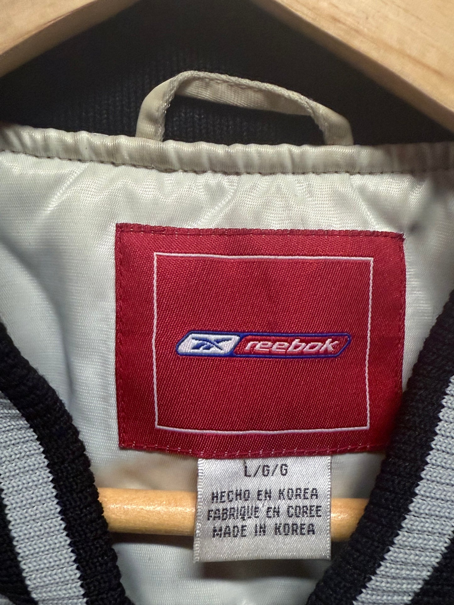 Vintage 90's Reebok Oakland Raiders Satin Bomber Jacket Size Large