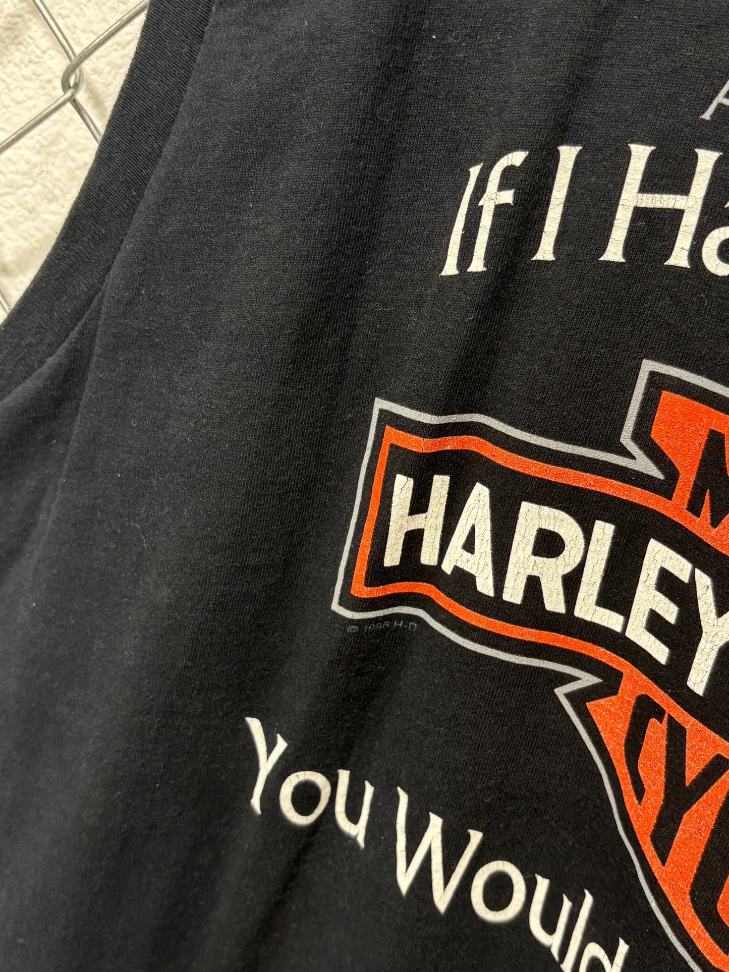 Vintage 1996 Harley Davidson Chicago Biker Cutoff Tee Size XL