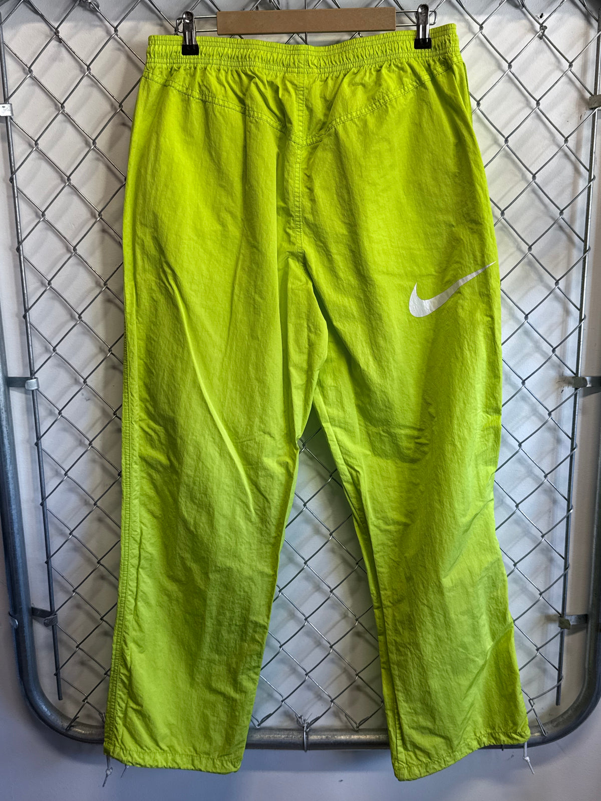 Nike x Stussy Volt Green Windbreaker Pants Size Medium