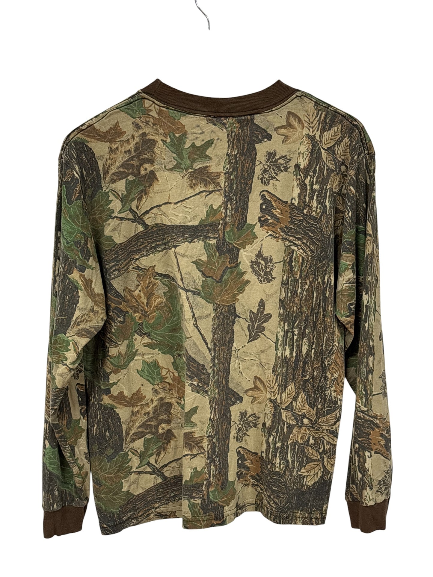 Vintage 90's Woodland Hunting Camo Long Sleeve Shirt Size Medium