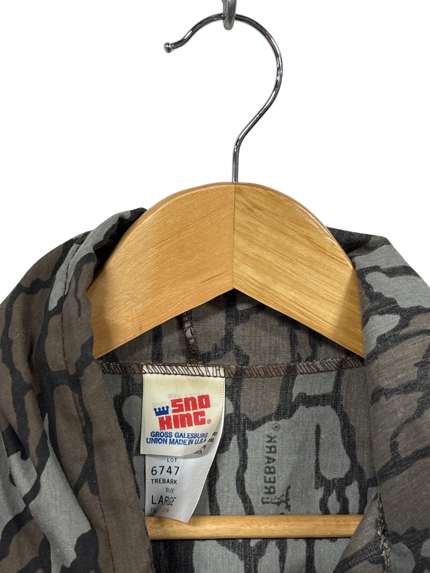 Vintage 90's Sno King Trebark Tree Bark Camo Parka Jacket Size Large
