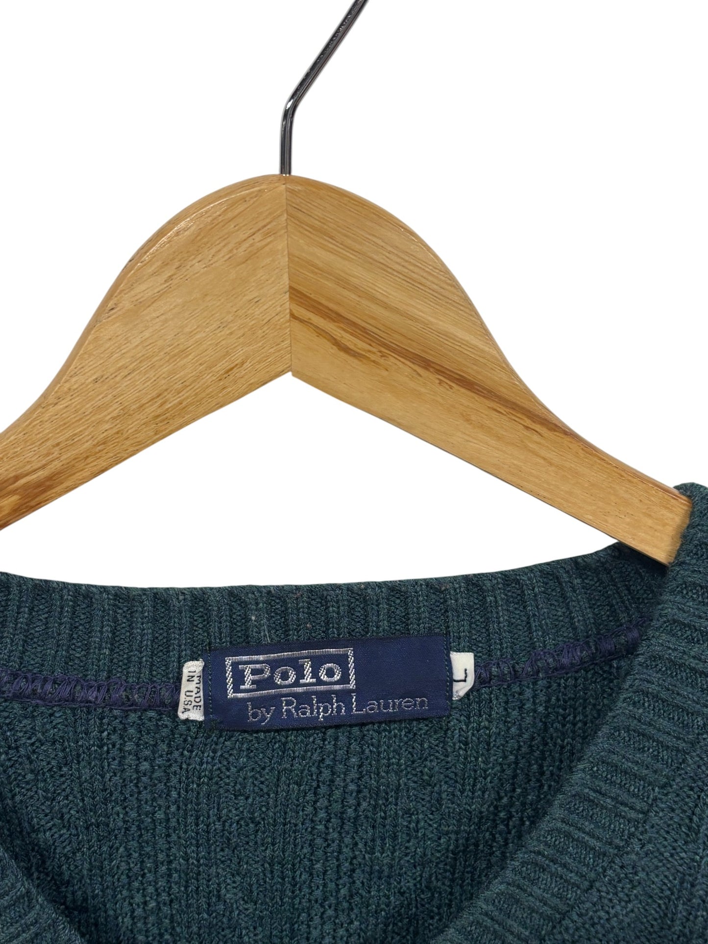Vintage 90's Polo Ralph Lauren Knit V Neck Sweater Size Large