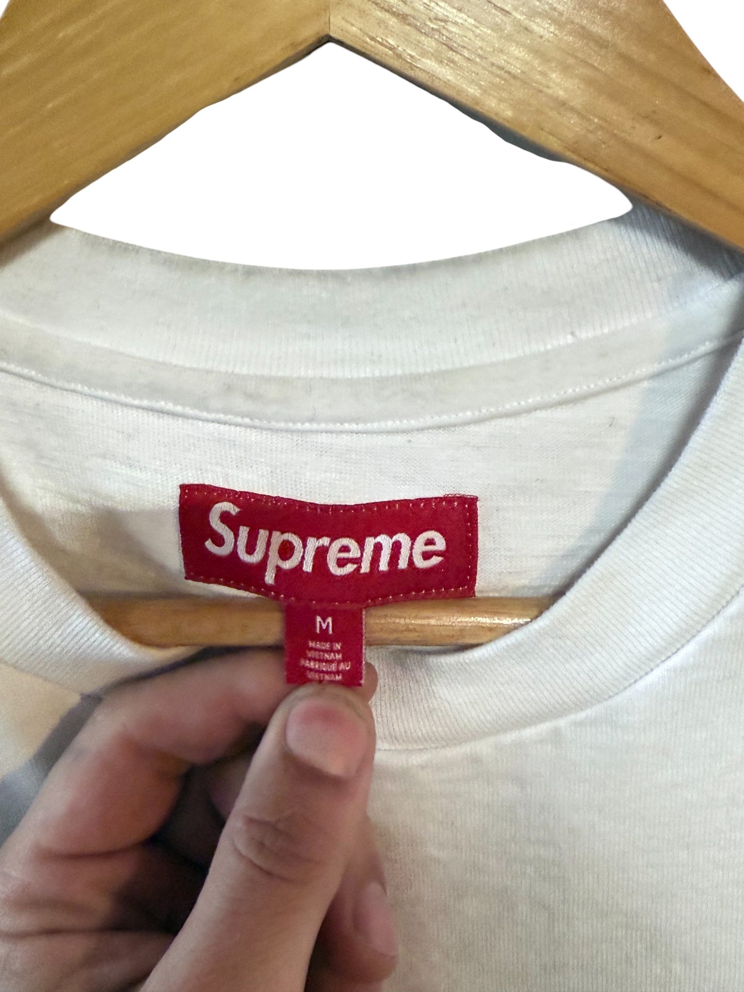 Supreme White Pocket Tee Size Medium