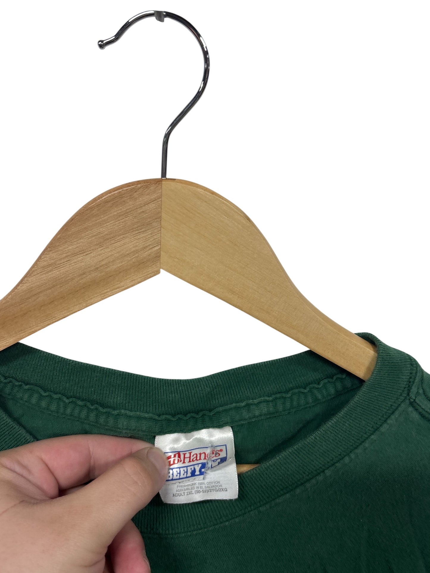 Vintage 90's Hanes Beefy Tee Blank Green Size XXL