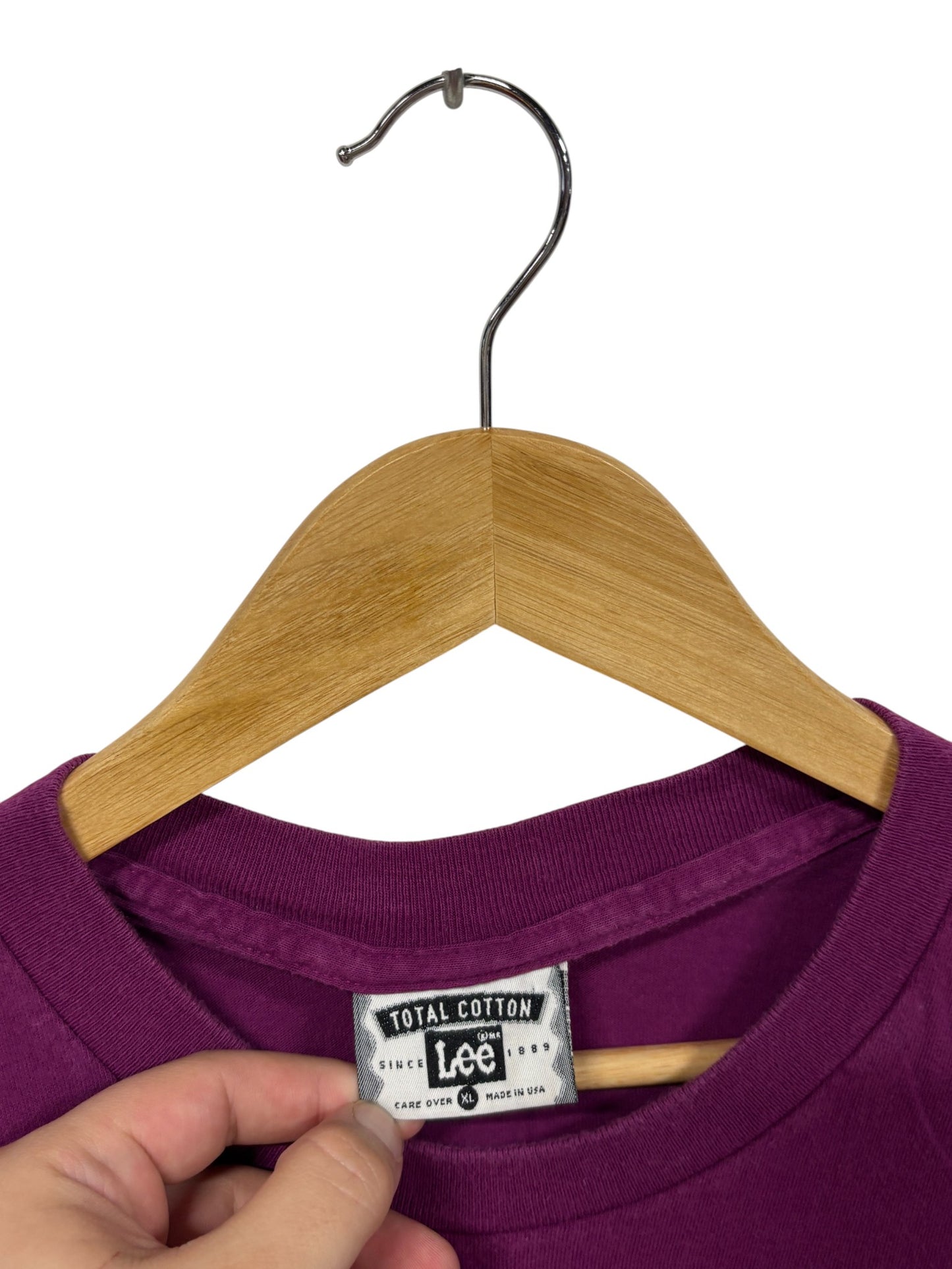Vintage 90's Lee Heavyweight Purple Blank Tee Size XL