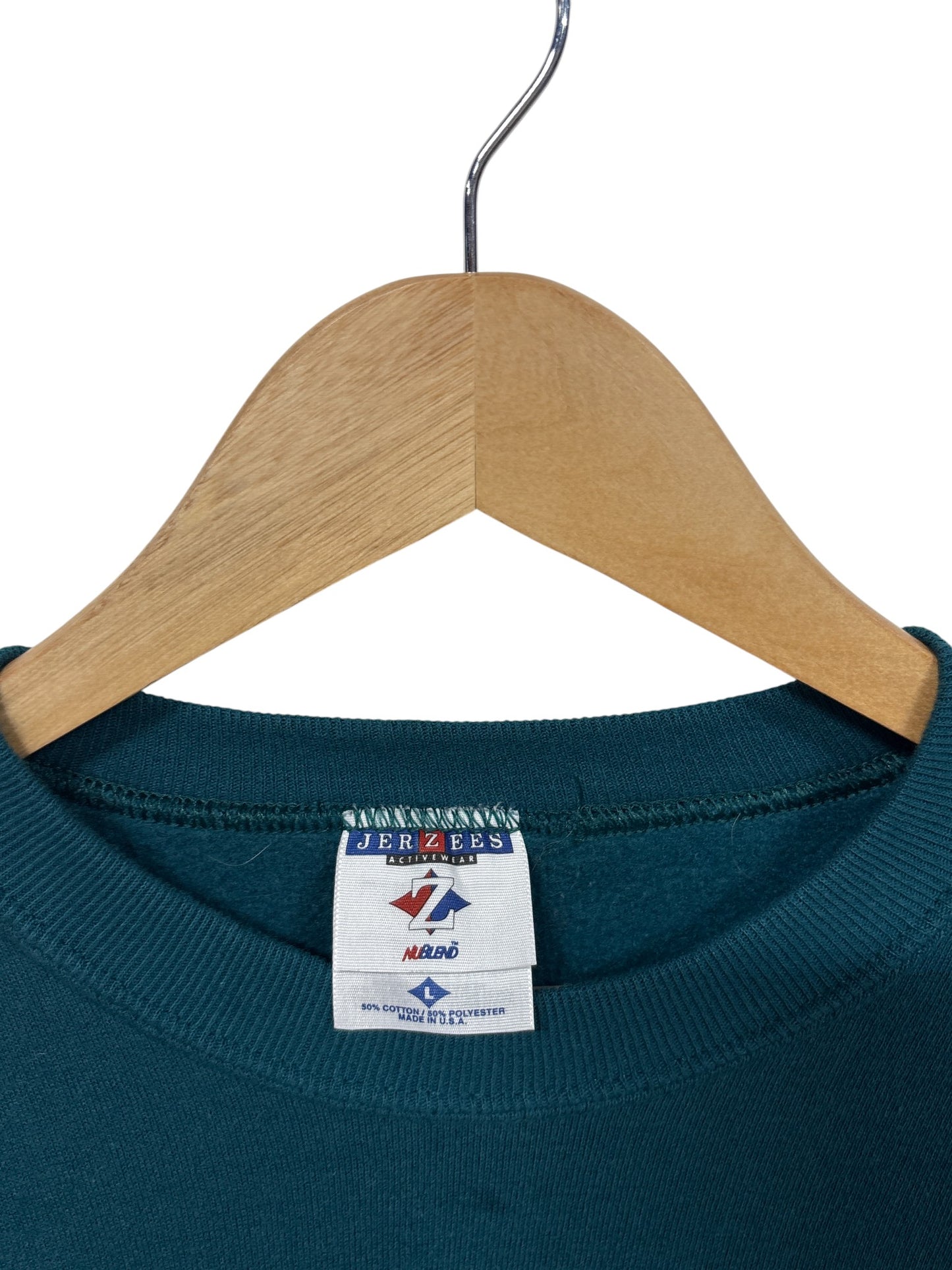 Vintage 90's Jerzees Blue Blank Crewneck Sweater Size Large