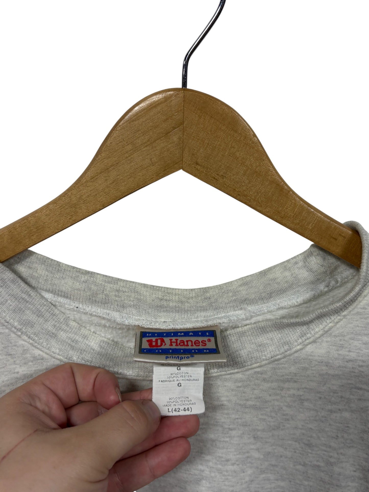 Vintage 90's Hanes Grey Blank Crewneck Sweater Size Large