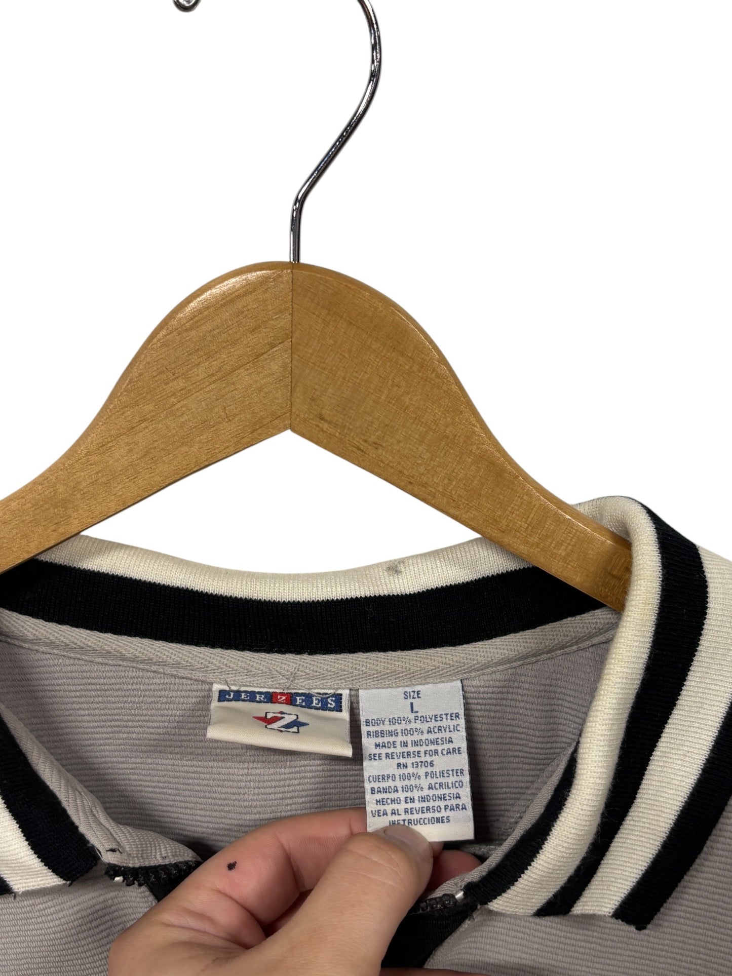 Vintage 90's Jerzees #99 Activewear Long Sleeve Polo Shirt Size Large