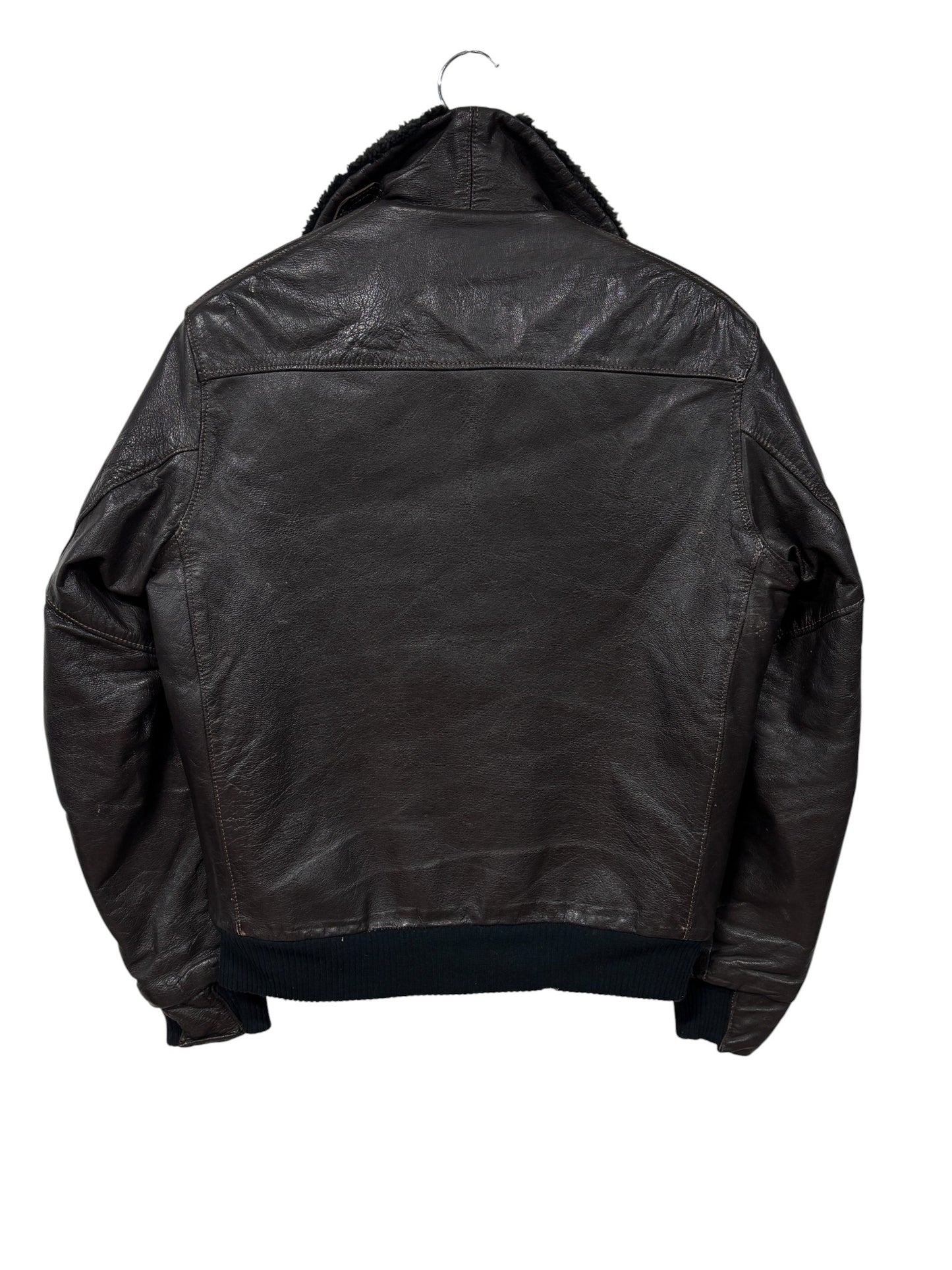 Vintage 1950's LL Bean Brown Lambskin Leather Flight Jacket Size Large