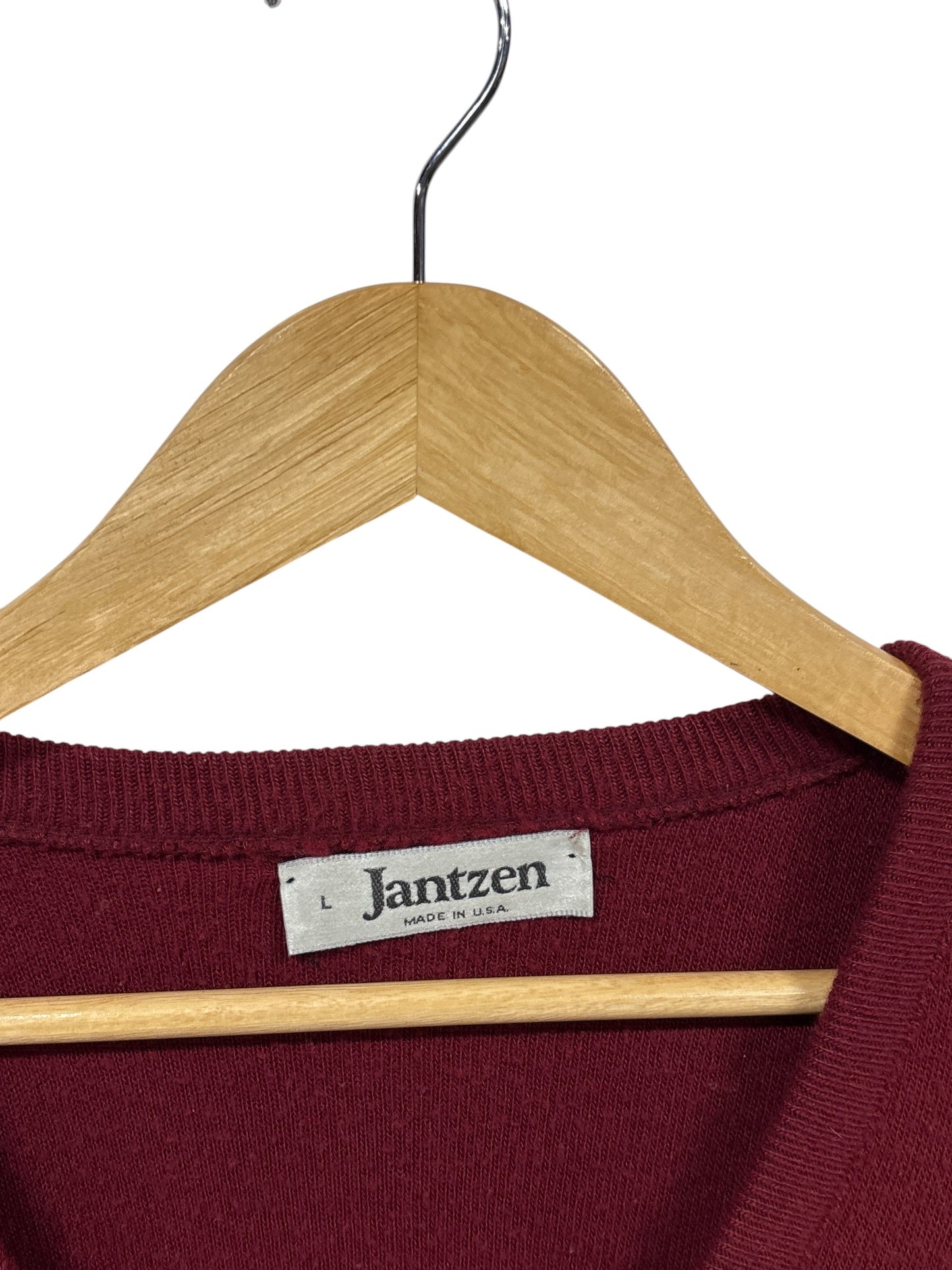 Vintage Jantzen Red V Neck Sweater Size Large