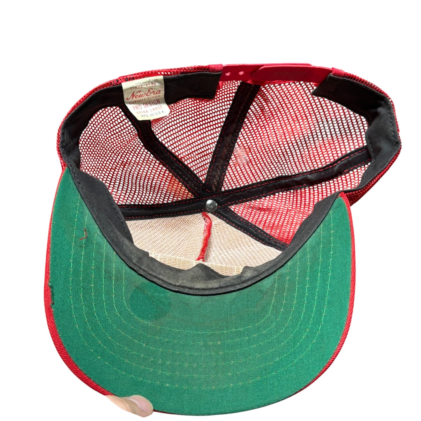 Vintage 80's New Era Billings Mustangs Red Trucker Hat