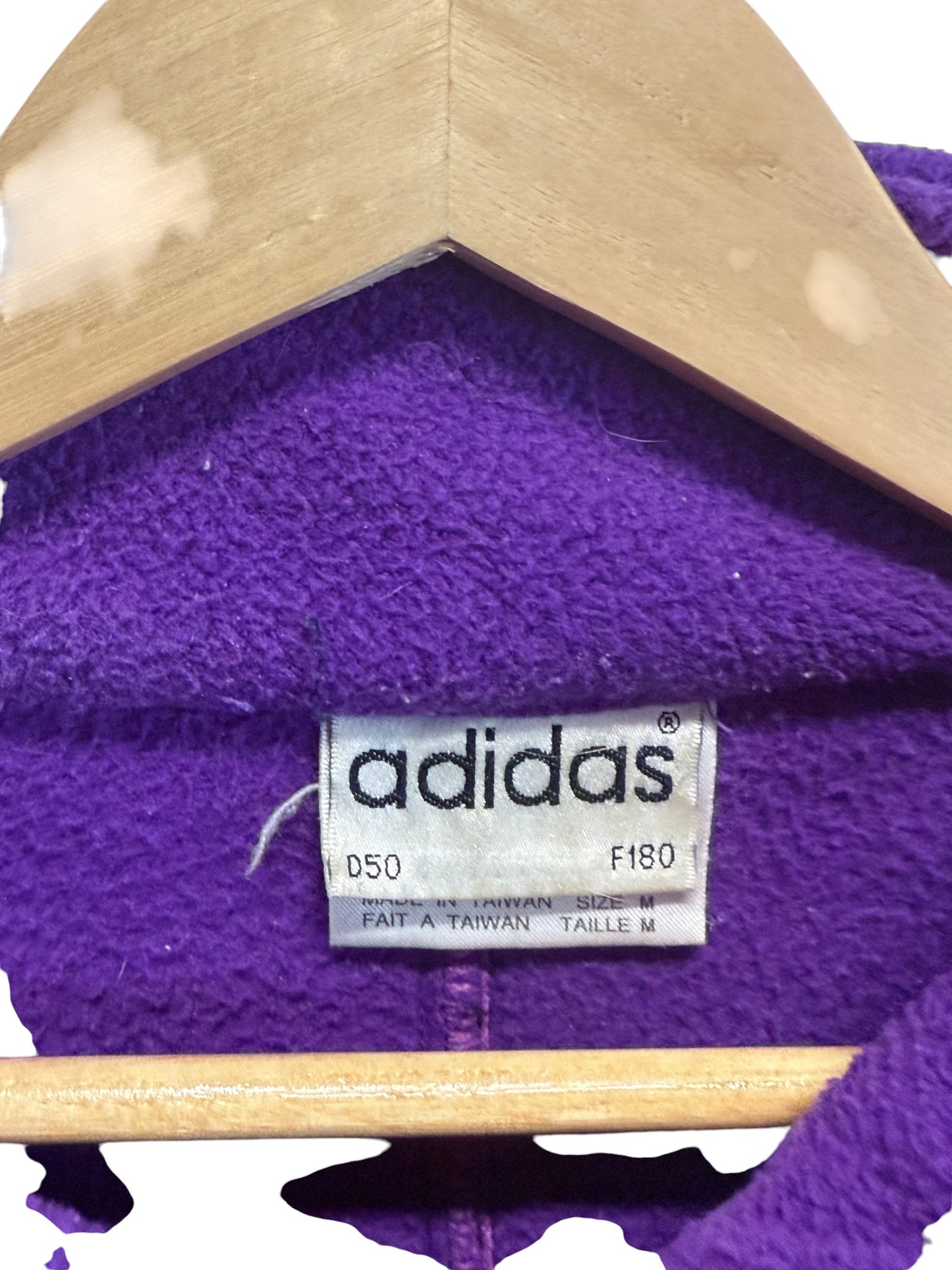 Vintage 80's Adidas Nature Zip Up Fleece Jacket Size Medium