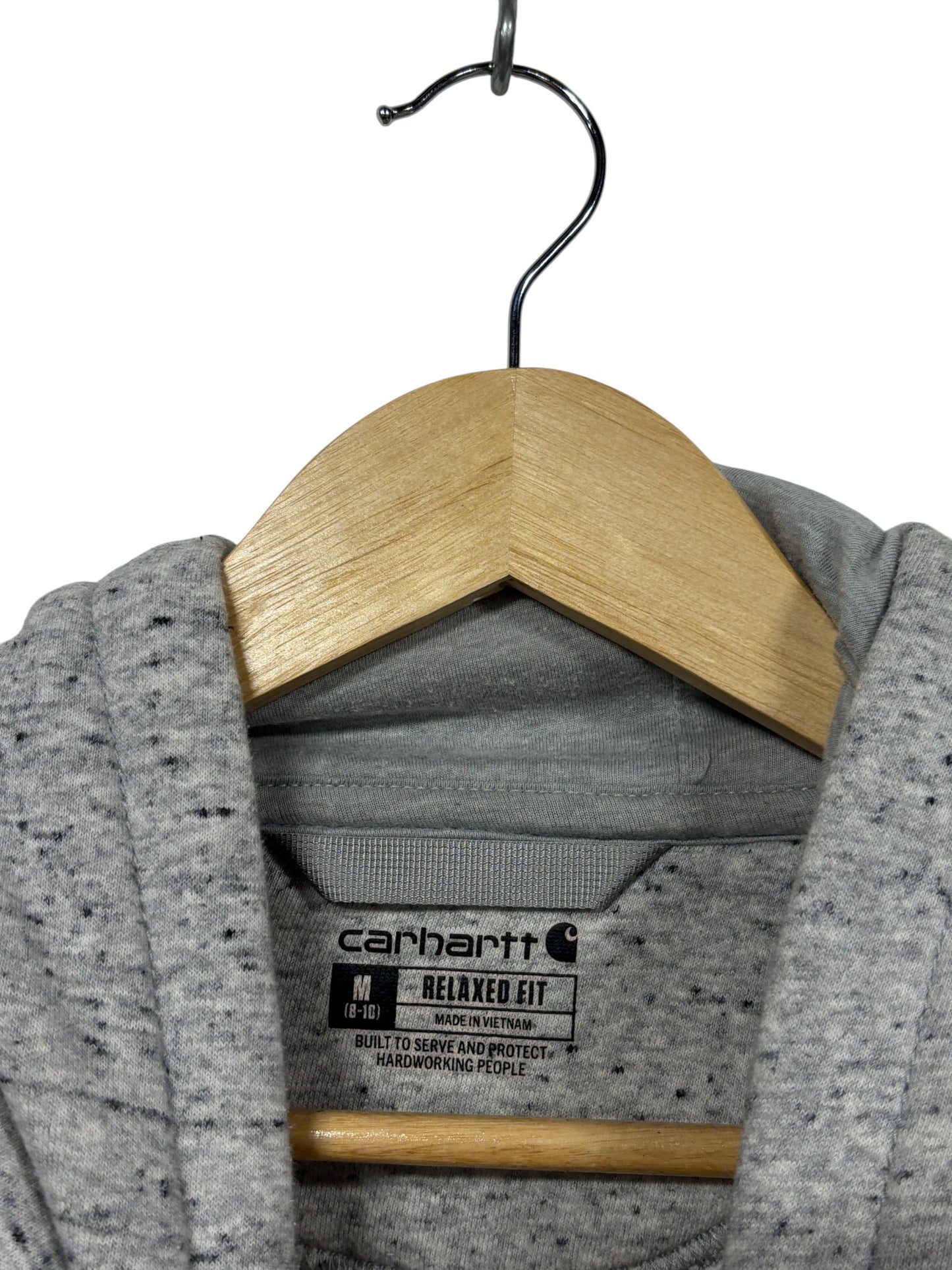 Carhartt Classic Logo Grey Pullover Hoodie Size Medium