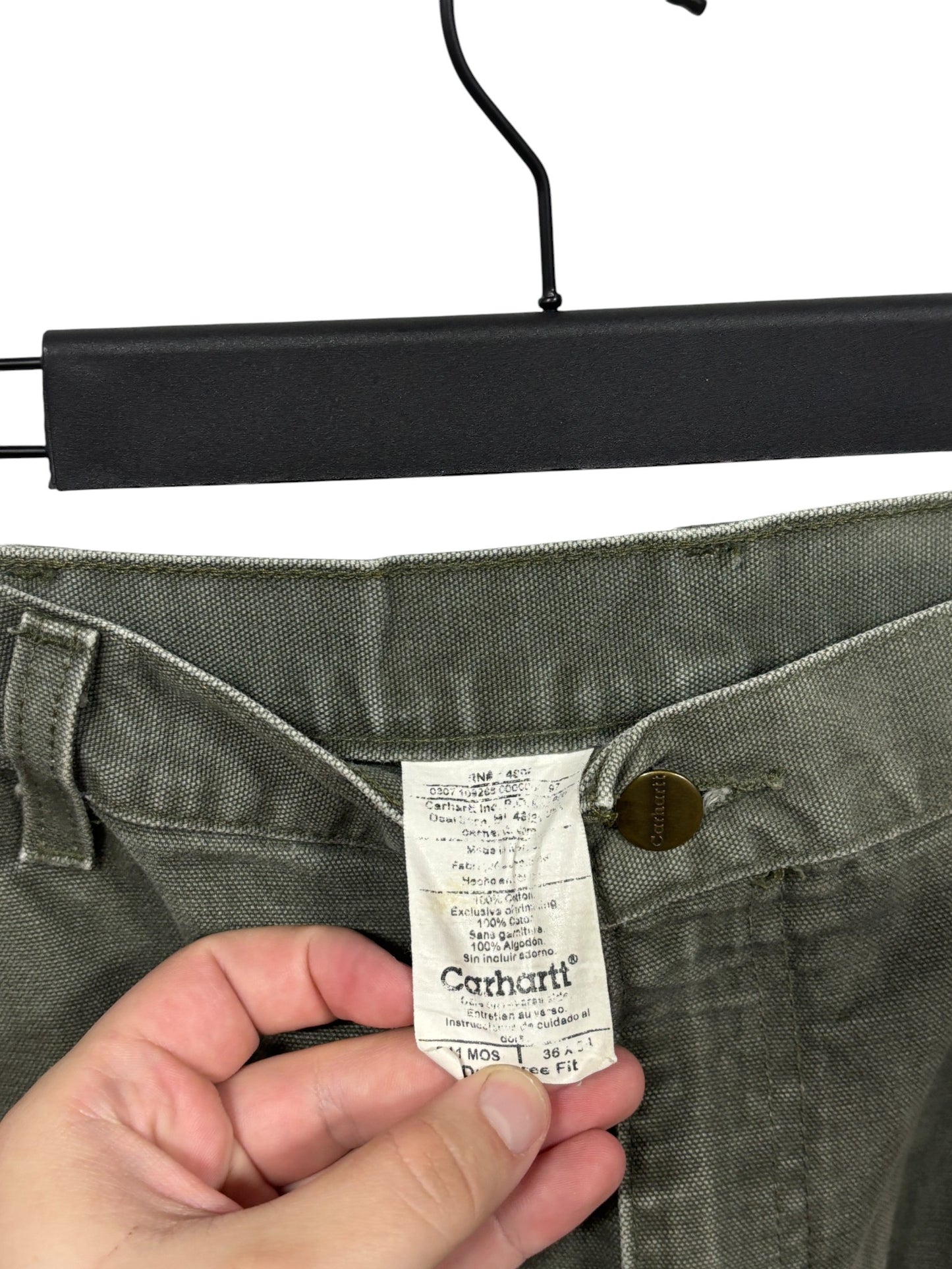 Vintage Carhartt Moss Green Carpenter Pants Size 36x34