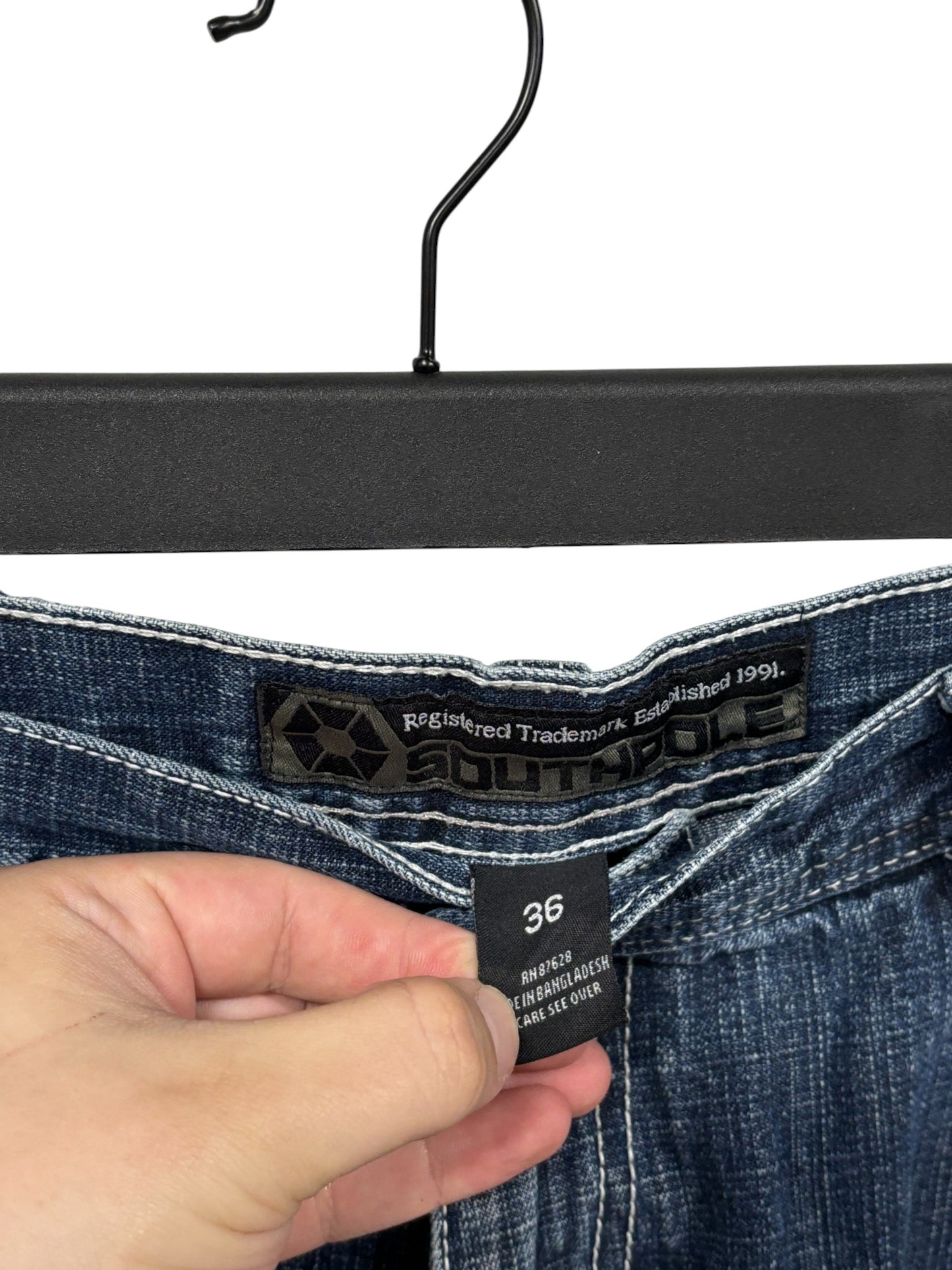 Vintage Y2K South Pole Dark Wash Baggy Denim Jeans Size 36x34