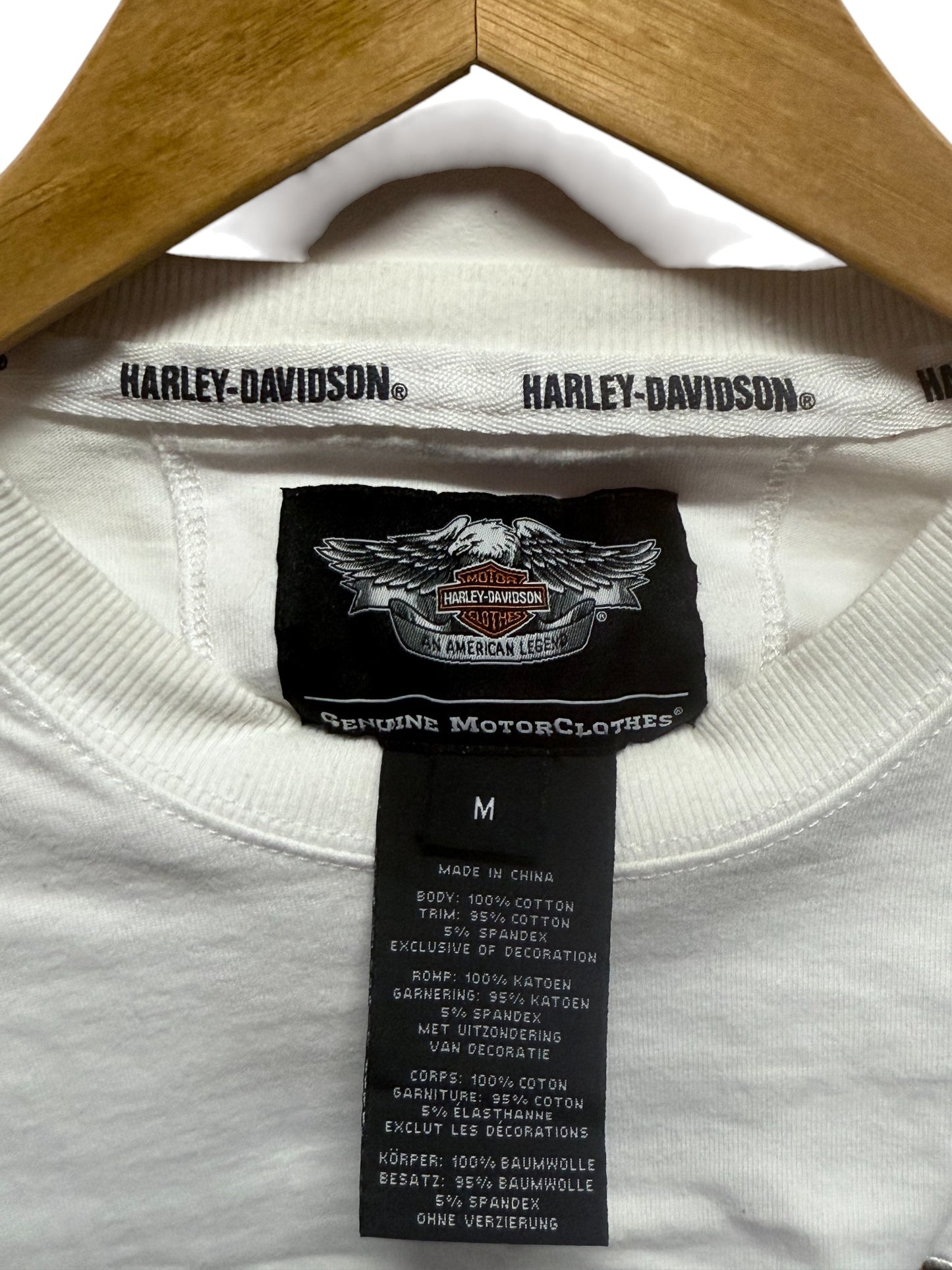 Harley Davidson White Long Sleeve Classic Logo Shirt Size Medium