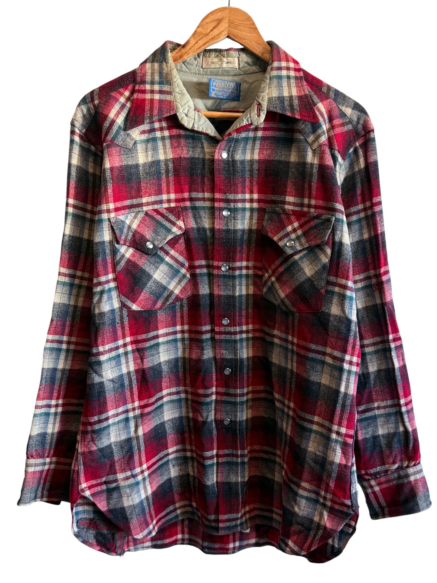 Vintage Pendleton High Grade Western Wear Pearl Snap Button Up Shirt Size Large