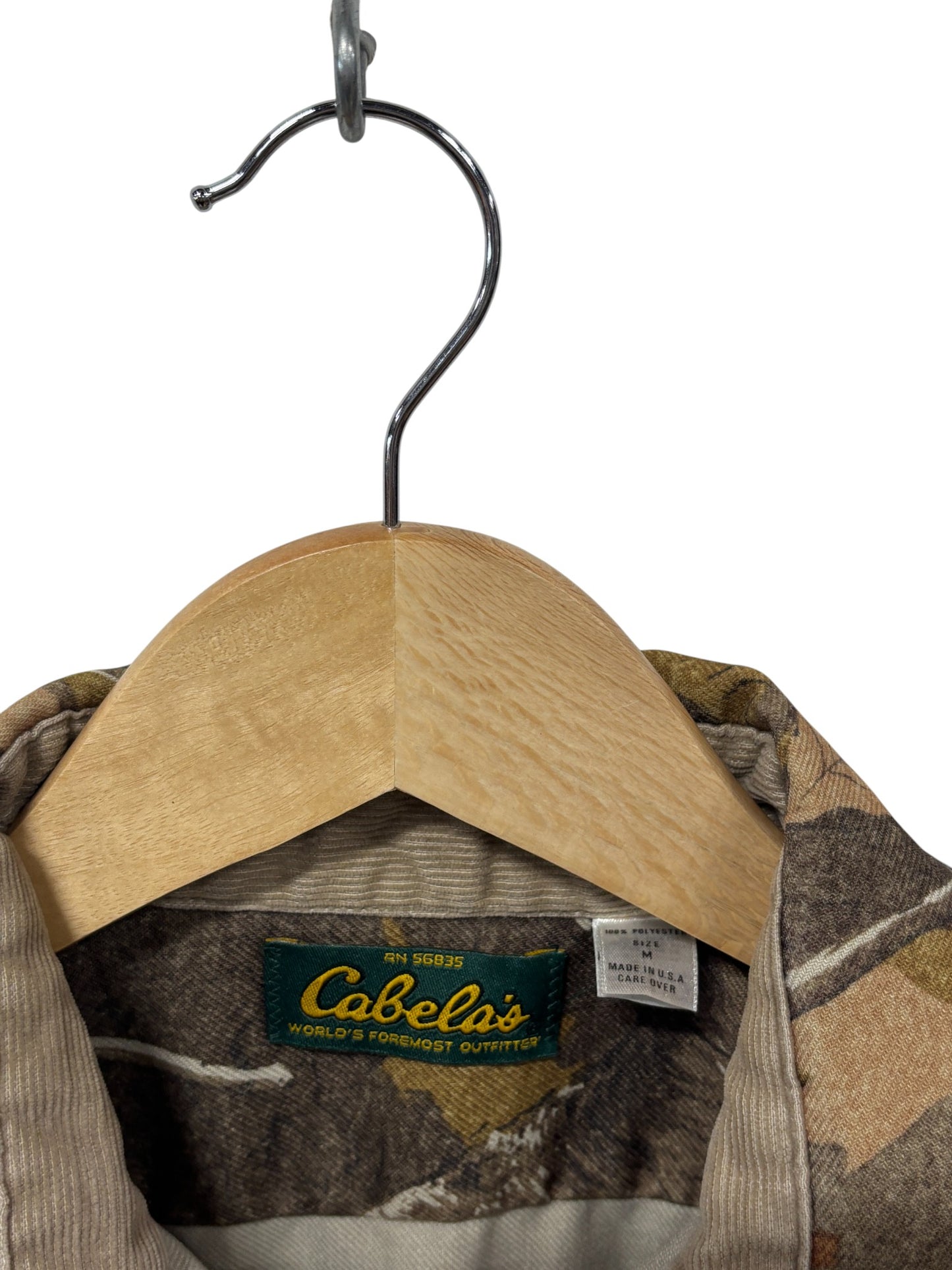 Vintage Cabela's Woodland Camo Hunting Button Up Shirt Size Medium