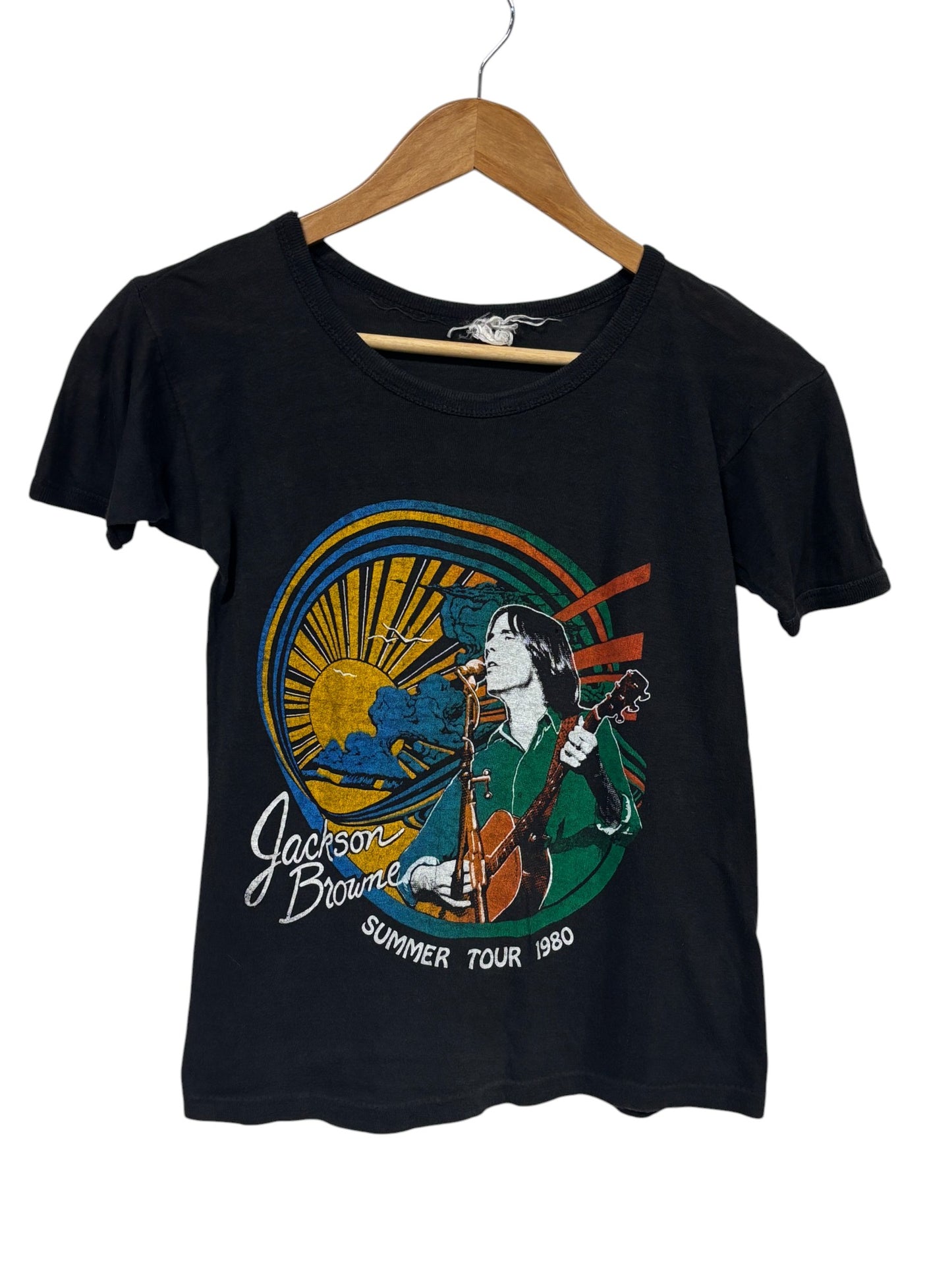 Vintage 1980 Women's Jackson Brown Summer Tour Band Tee Size Medium