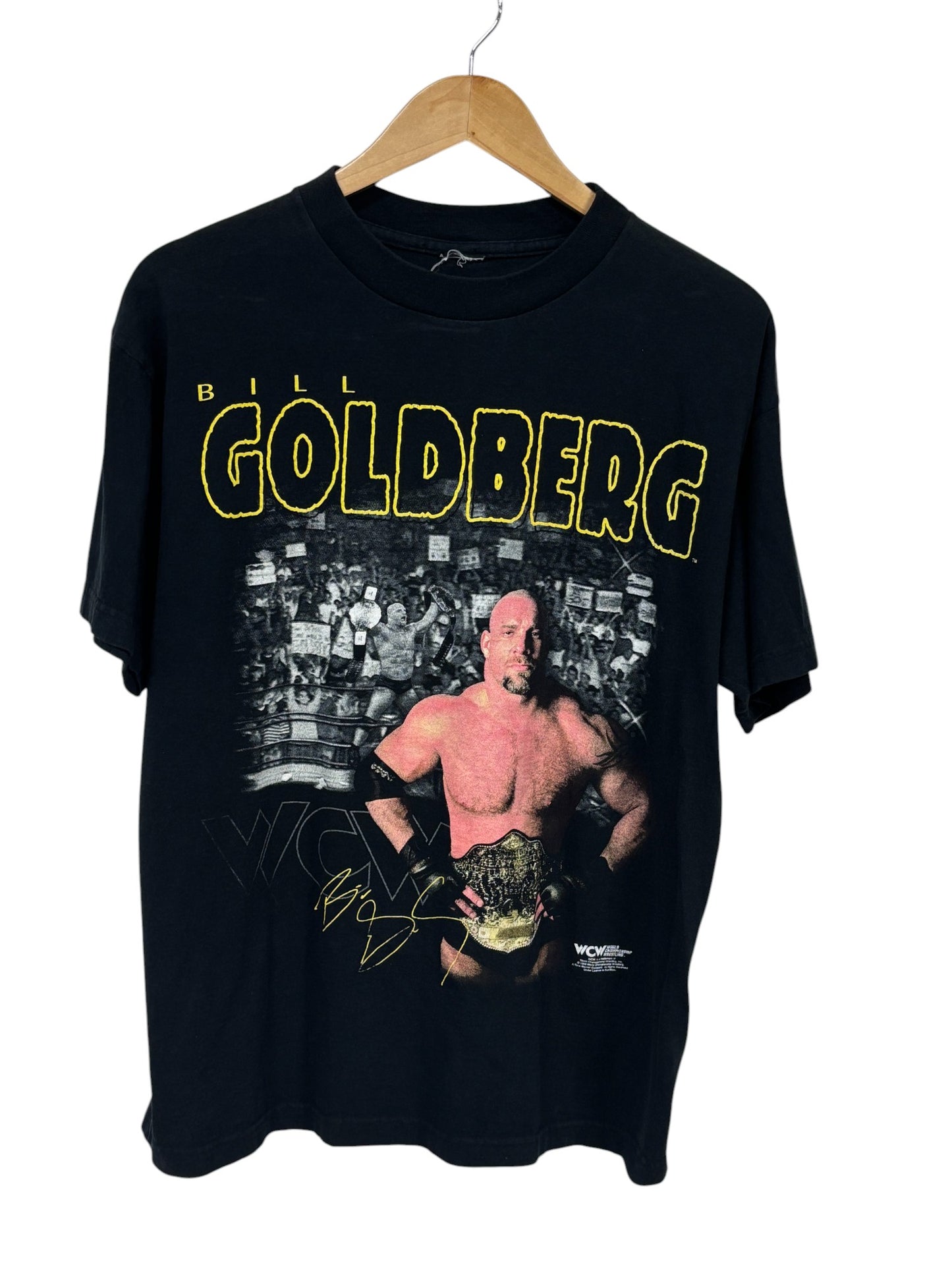 Vintage 90's WCW Bill Goldberg Wrestling Graphic Tee Size XL