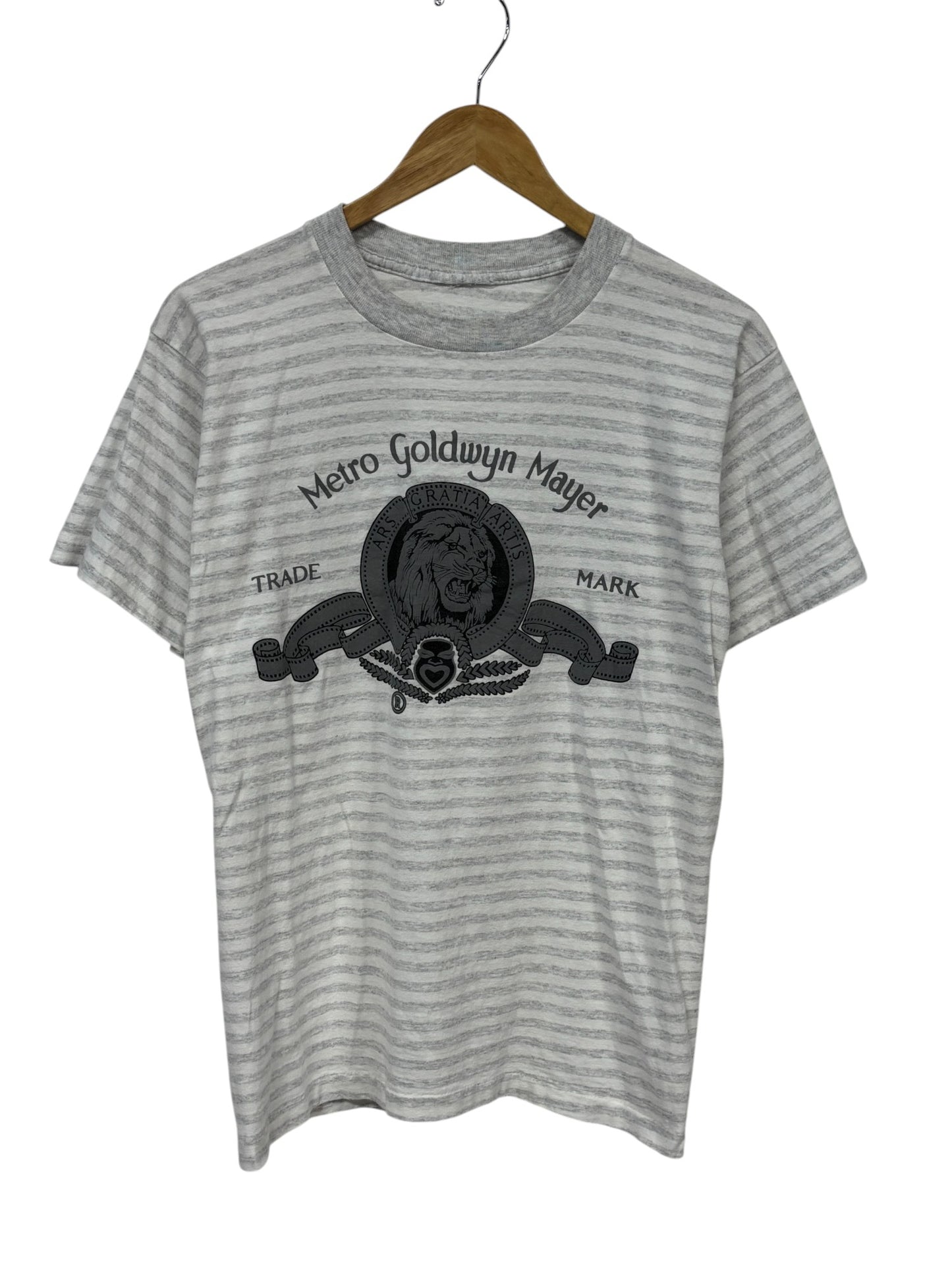 Vintage 90's Metro Goldwyn Mayer MGM Lion Striped Tee Size Medium