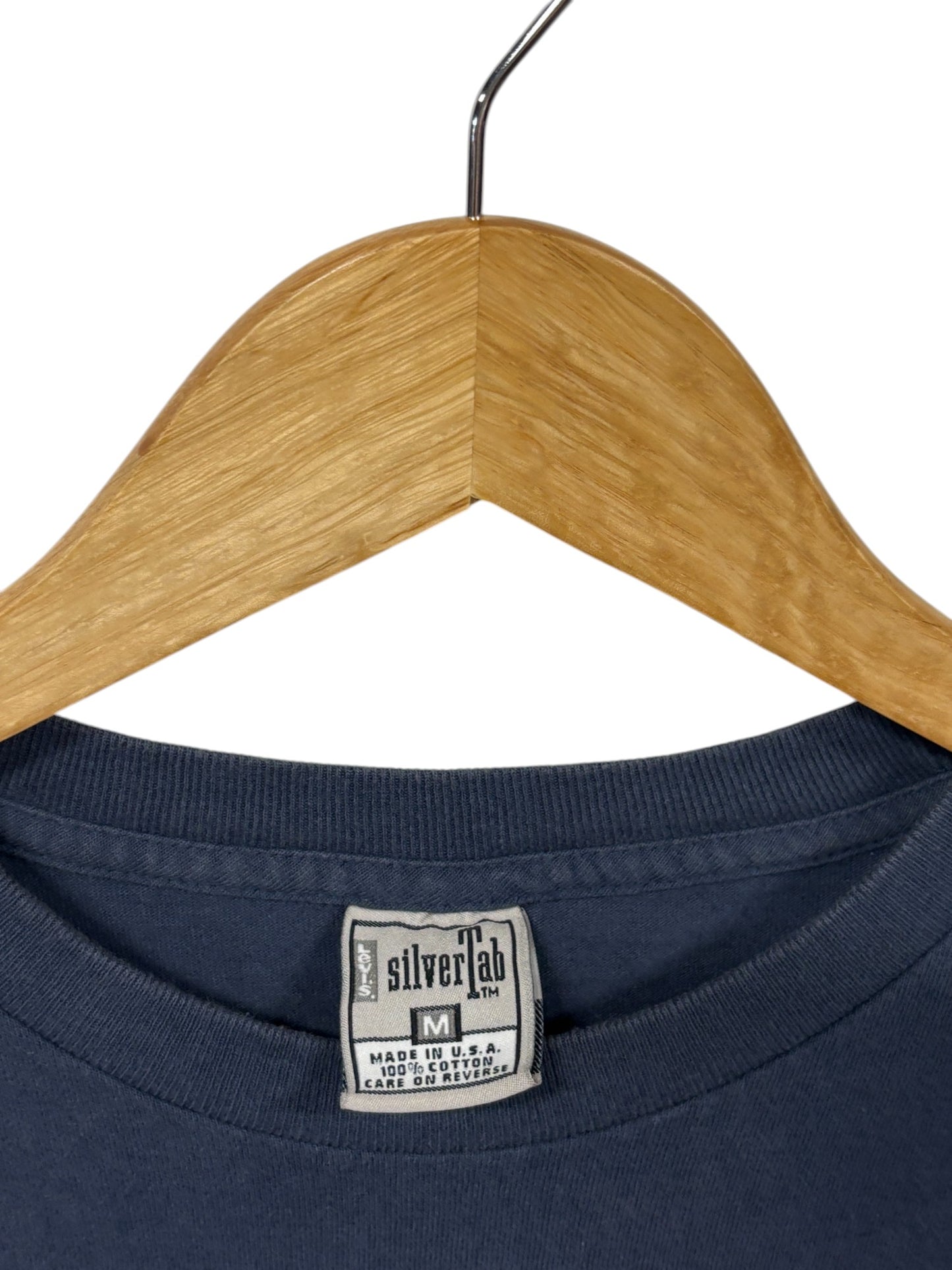 Vintage 90's Levi's Silvertab Blue Long Sleeve Graphic Shirt Size Medium