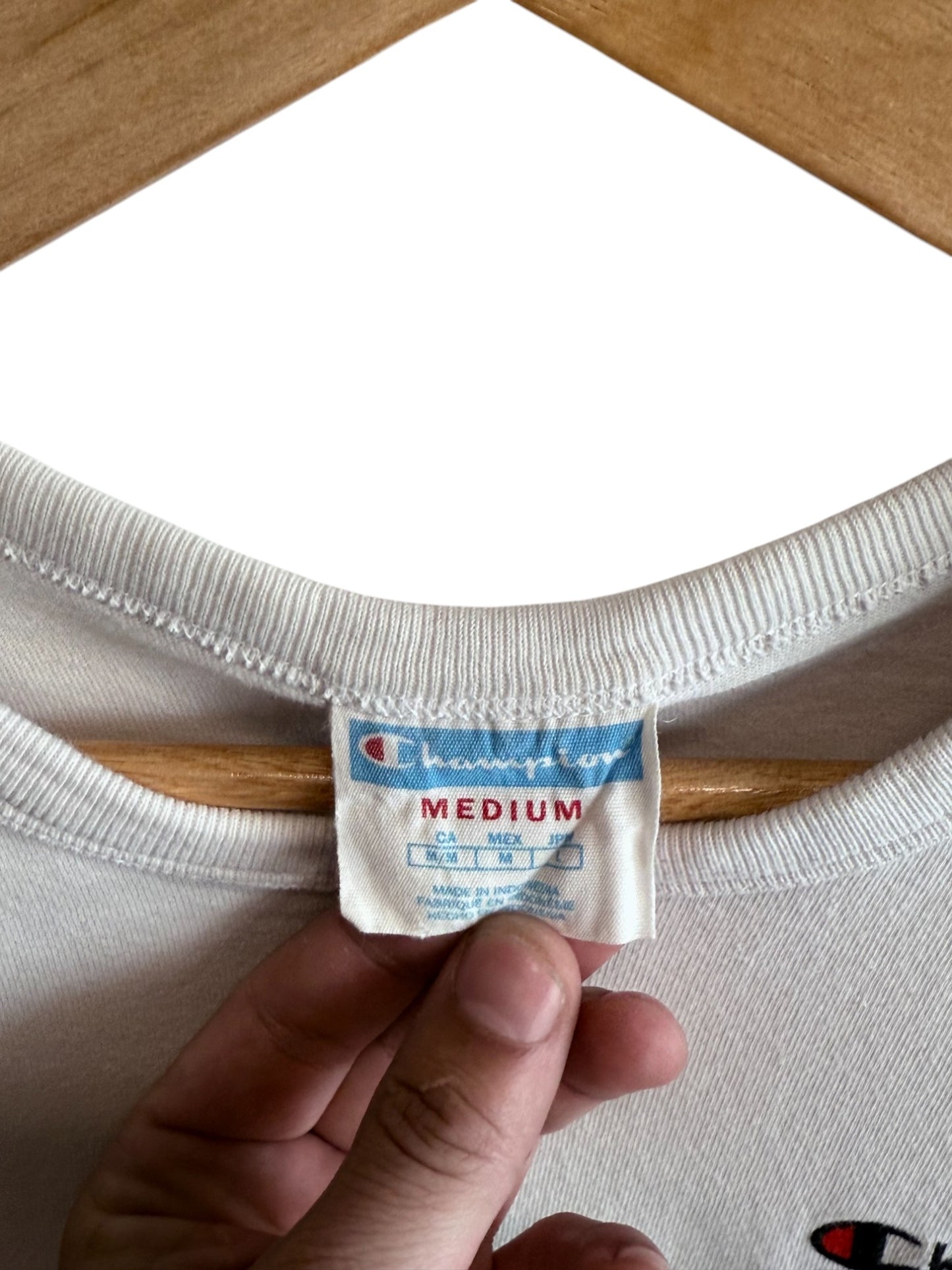 Vintage Y2K Champion White Pocket Tee Size Medium