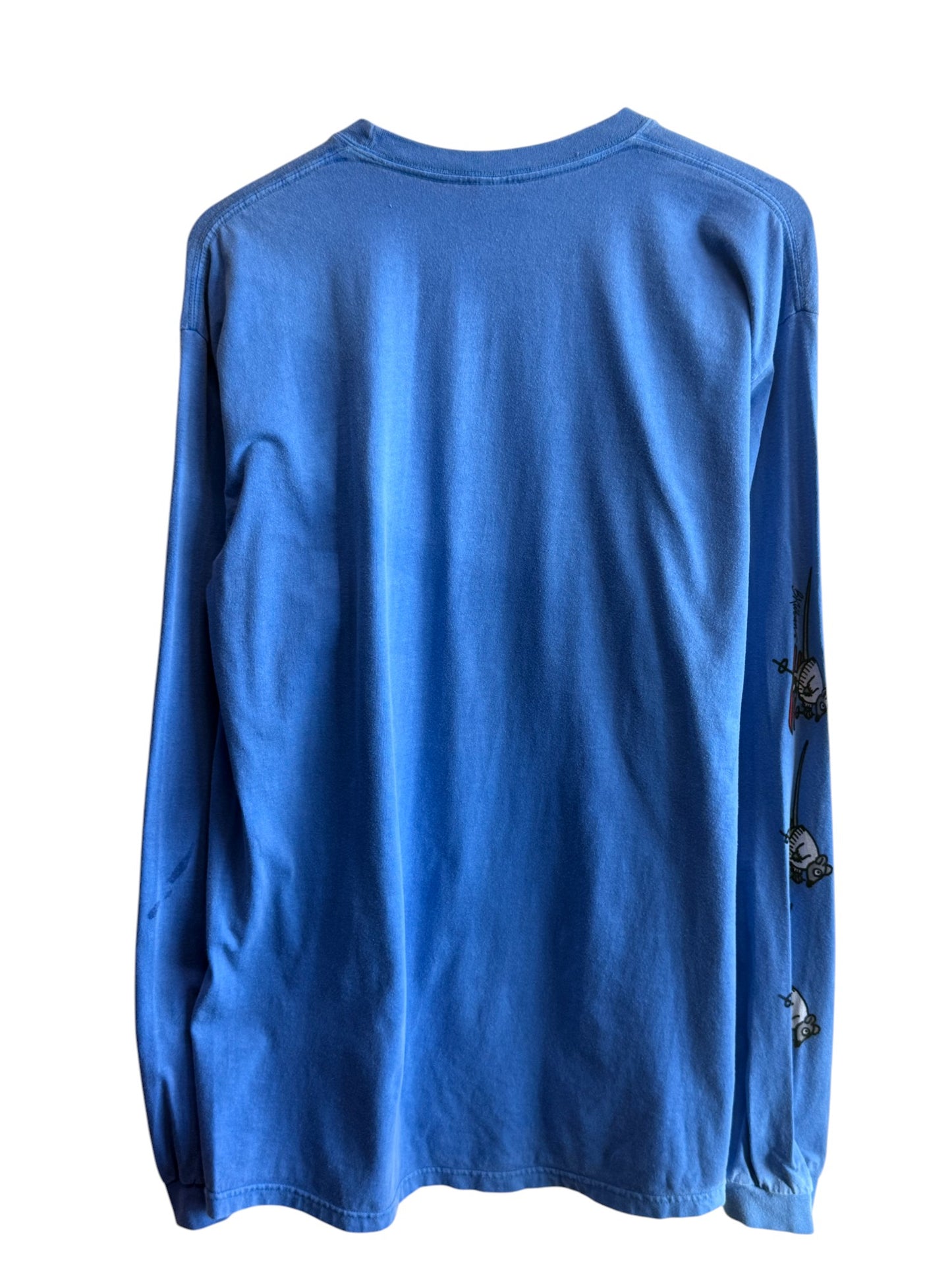 Vintage 90's Skiing Cat Cartoon Long Sleeve Shirt Size Large