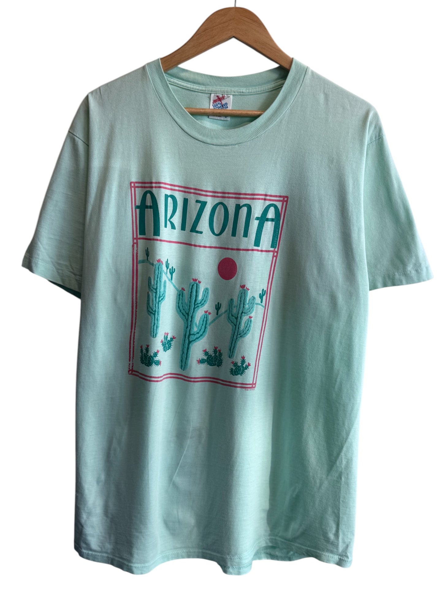 Vintage 90's Arizona Cactus Art Graphic Tee Size XL