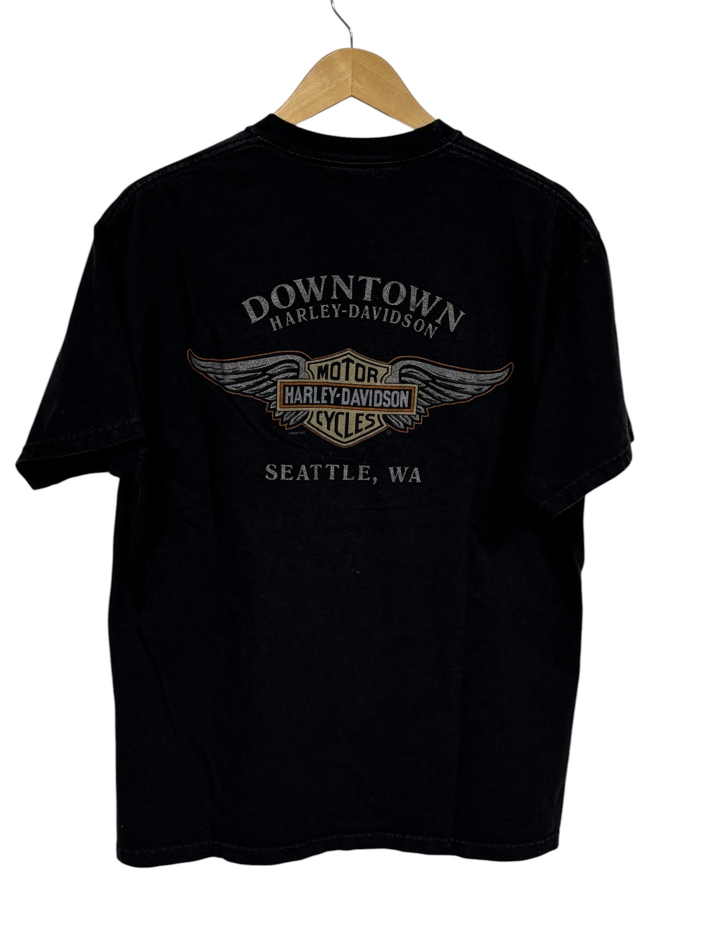 Harley Davidson Seattle Washington Biker Graphic Tee Size Large