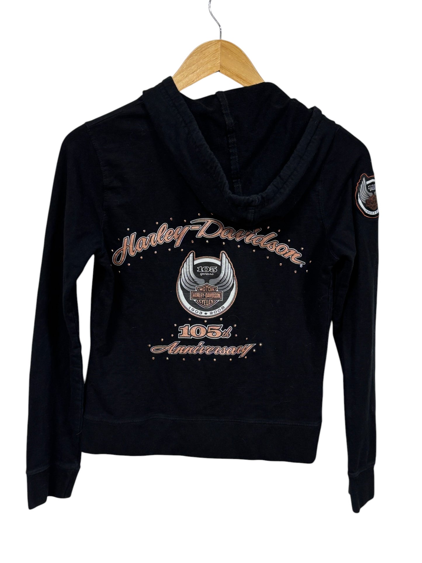Harley Davidson Women's 105th Anniversary Biker Zip Up Hoodie Size Small