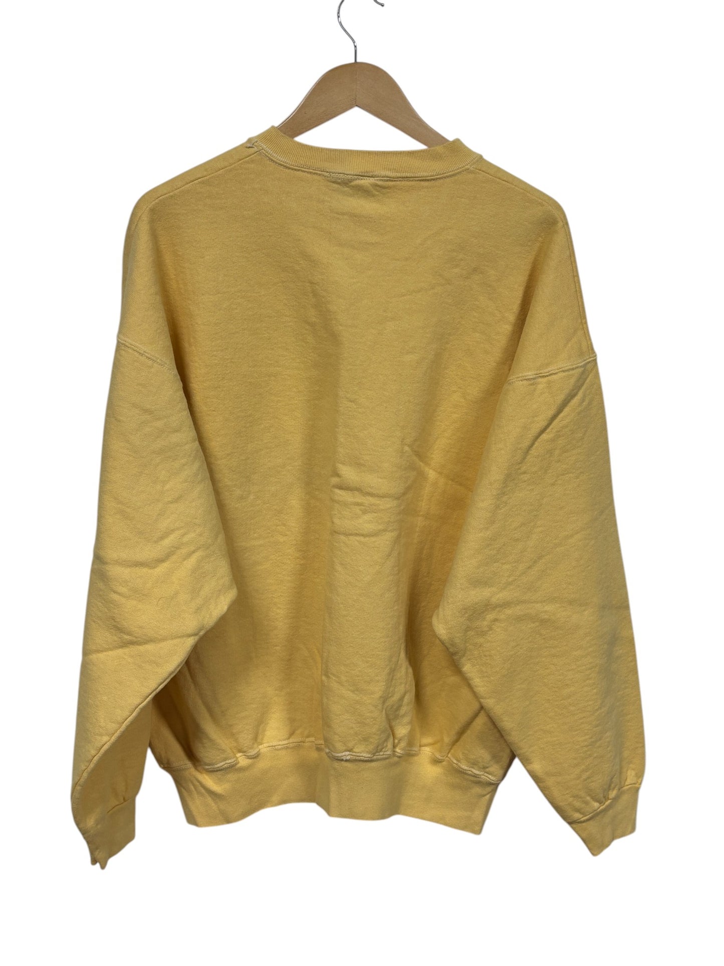 Vintage 90's Rocke Gear Yellow Overdyed Crewneck Sweater Size XL