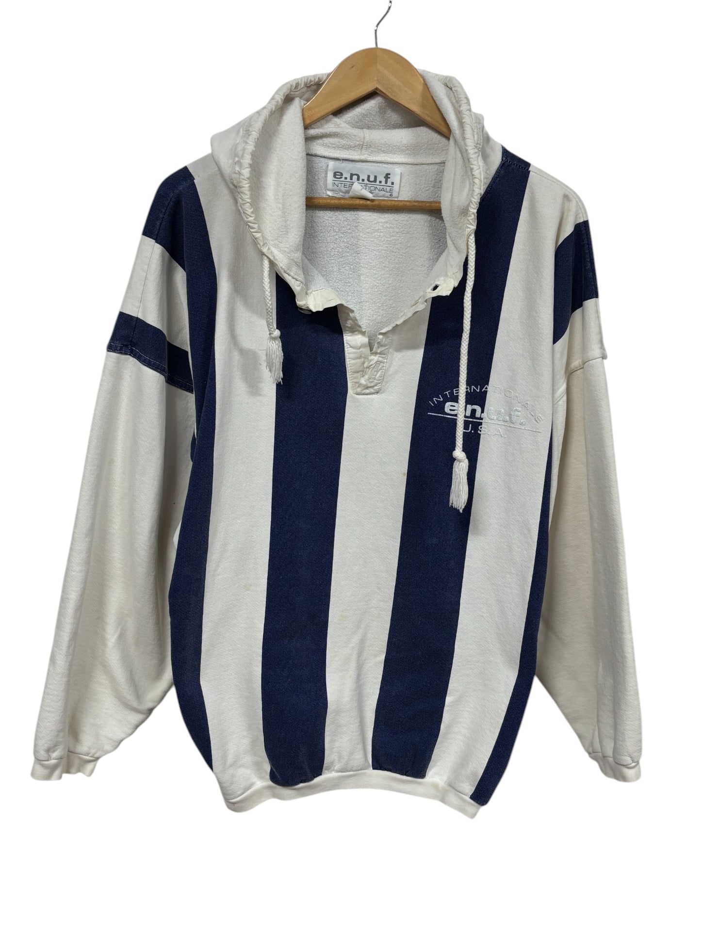 Vintage 90's ENUF International Striped Hoodie Size Medium