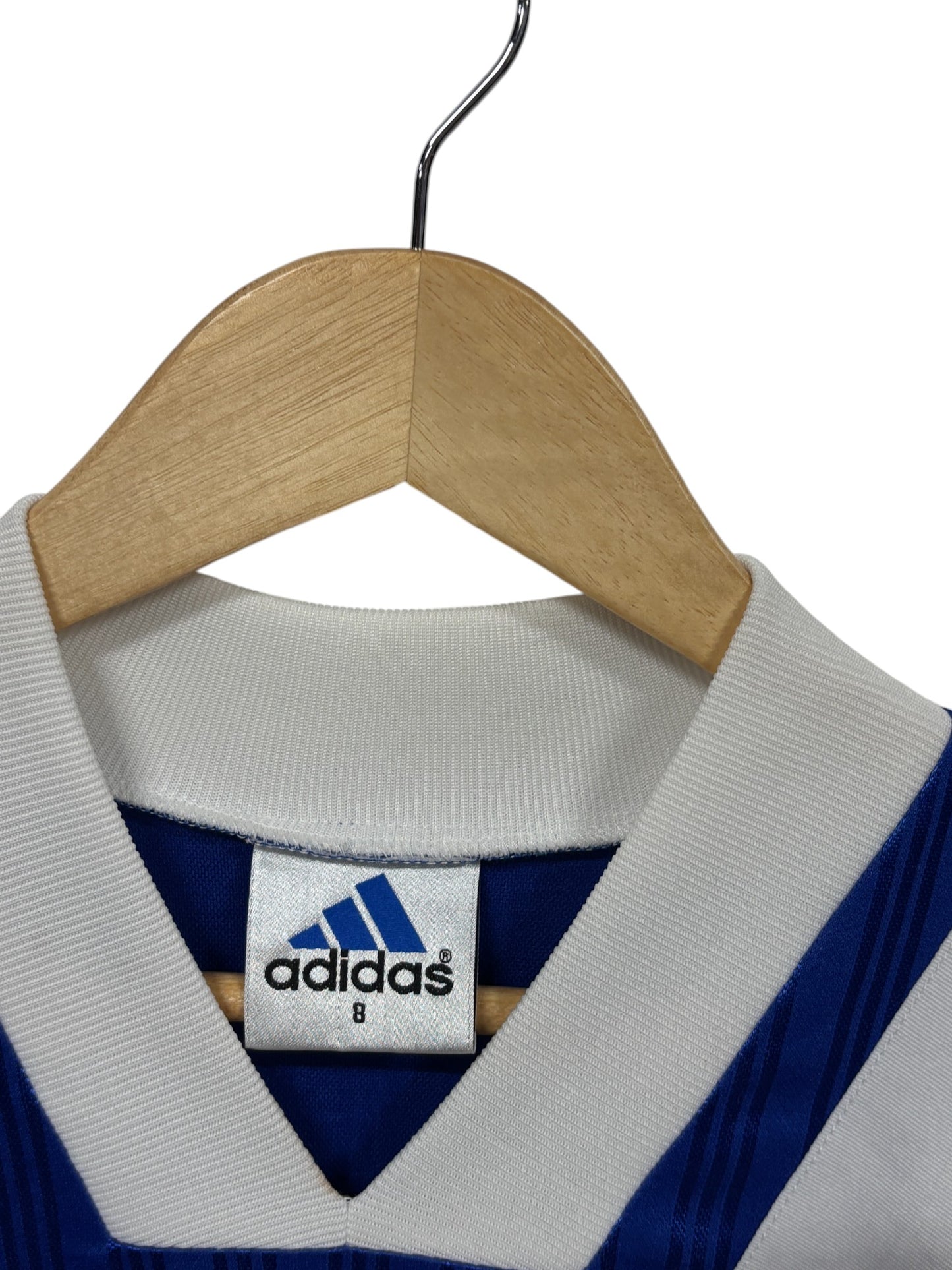Vintage 90's Adidas Blue Three Stripes Soccer Jersey Size Large Tall