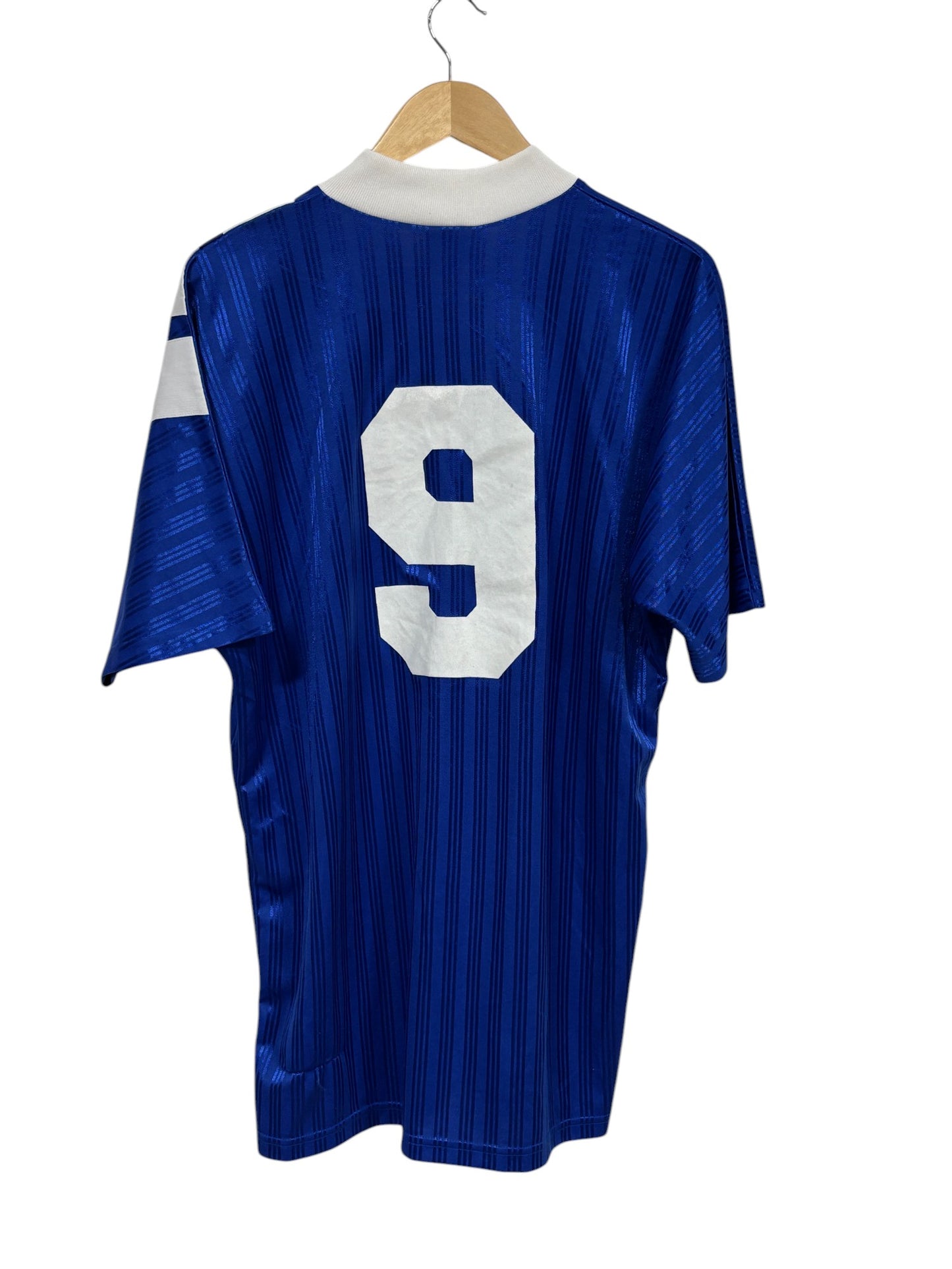 Vintage 90's Adidas Blue Three Stripes Soccer Jersey Size Large Tall