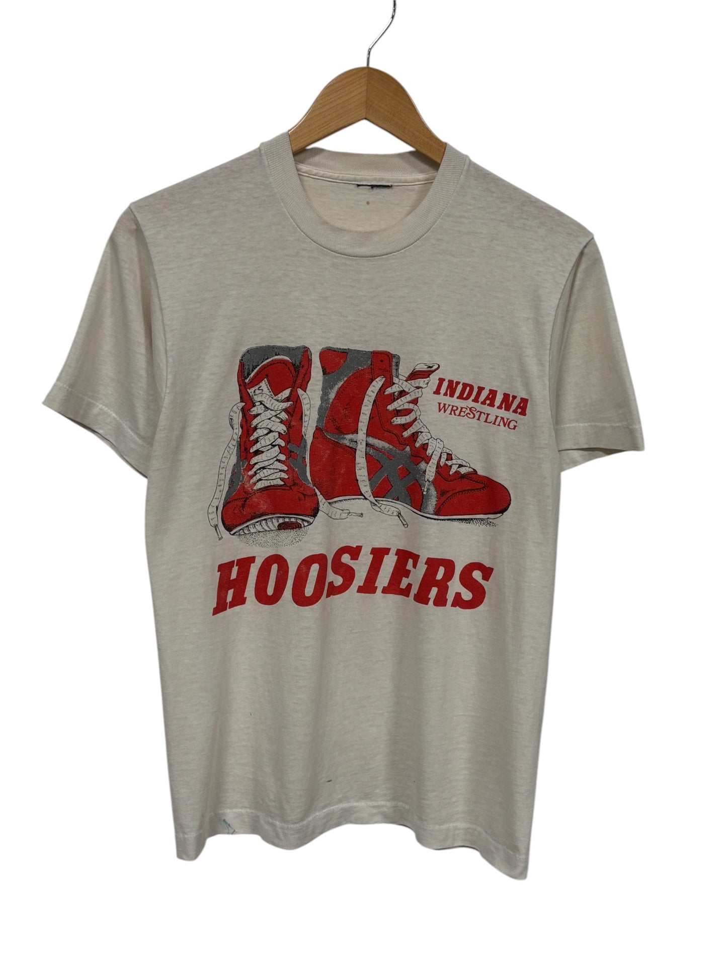 Vintage 90's Indiana Hoosiers Wrestling Shoes Graphic Tee Size Medium