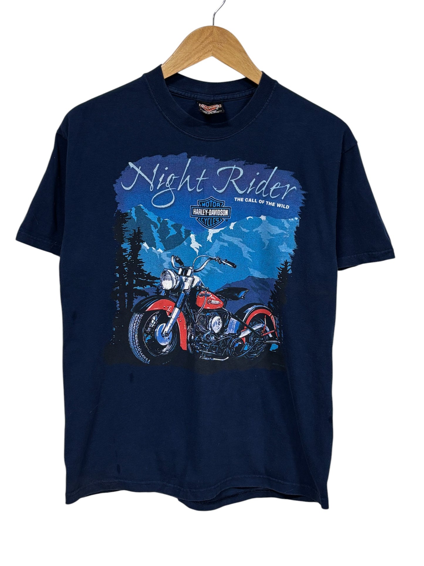 Vintage Harley Davidson Night Rider Call of the Wild Biker Tee Size Medium