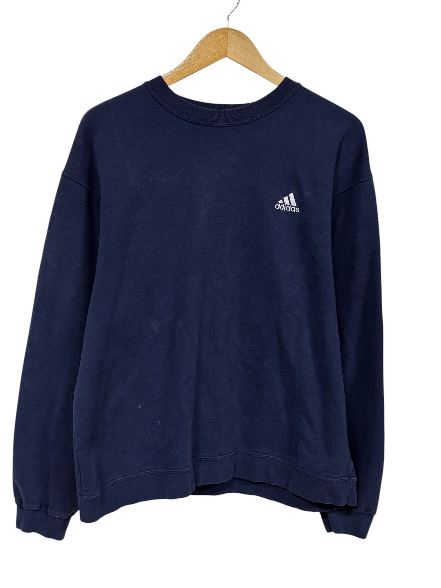 Vintage Y2K Adidas Classic Logo Navy Blue Sweater Size Medium