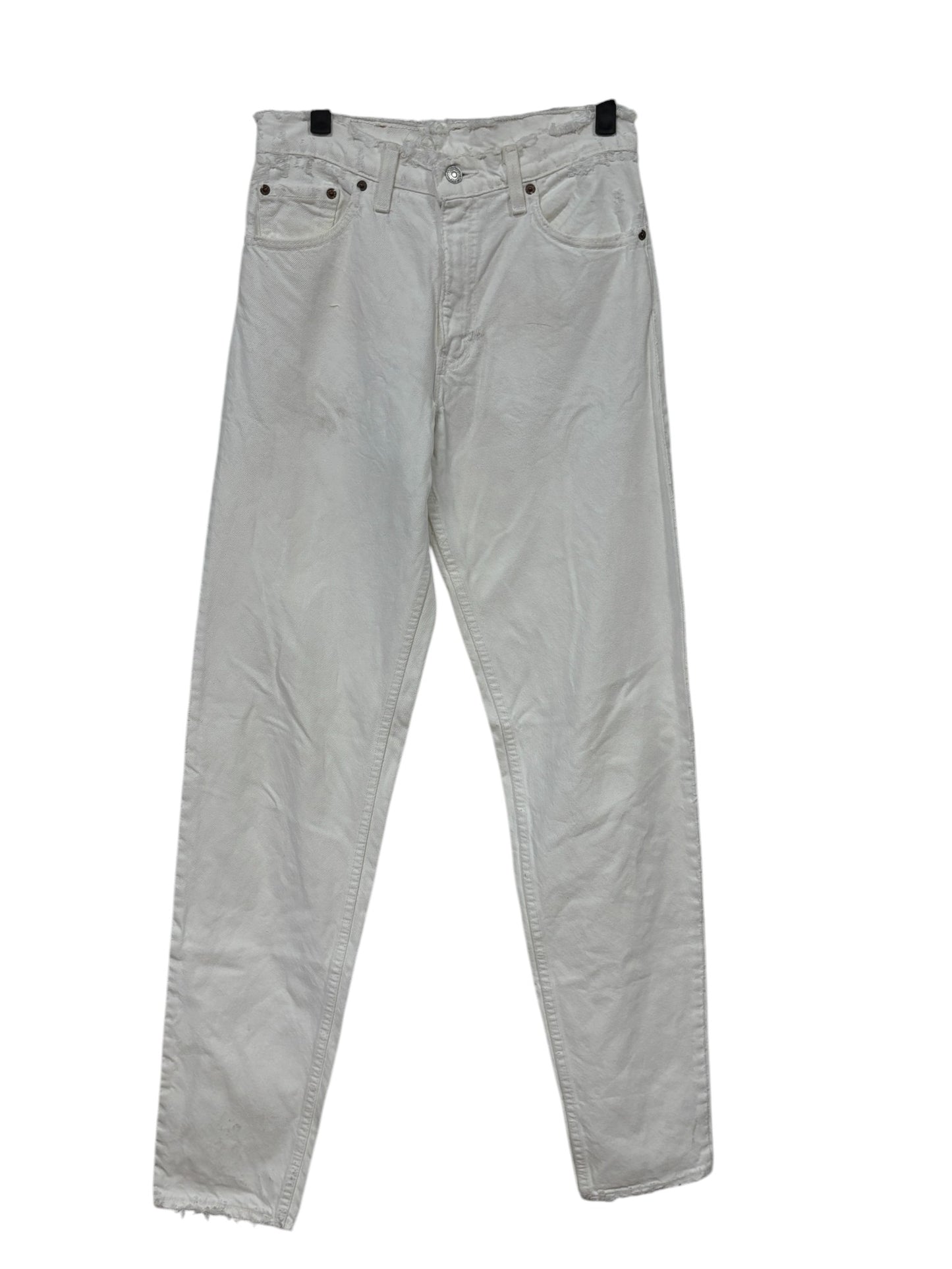 Vintage 90's Levi's Women's White Relaxed Fit Tapered Leg Jeans Size 28x35