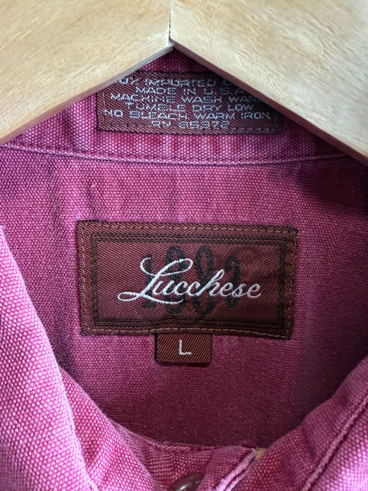 Vintage 90's Lucchese Western Made in USA Red Button Up Shirt Size Large
