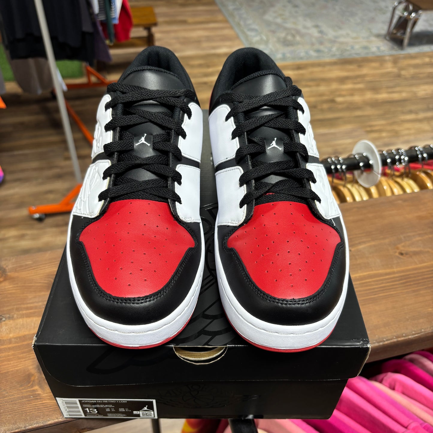 Jordan 1 Nu Retro Low 'Varsity Red Black' Size 13