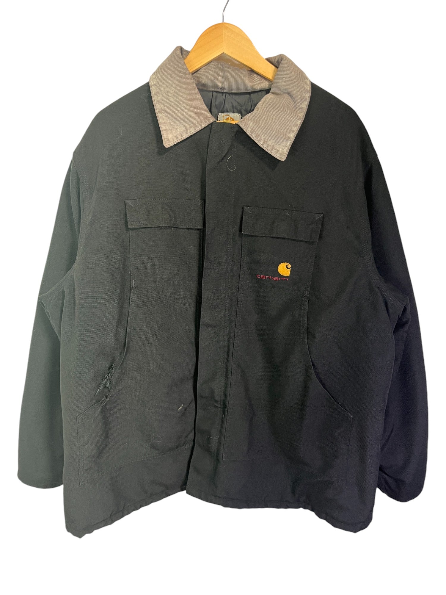 Vintage Carhartt Corduroy Collar Traditional Quilt Lined Jacket
