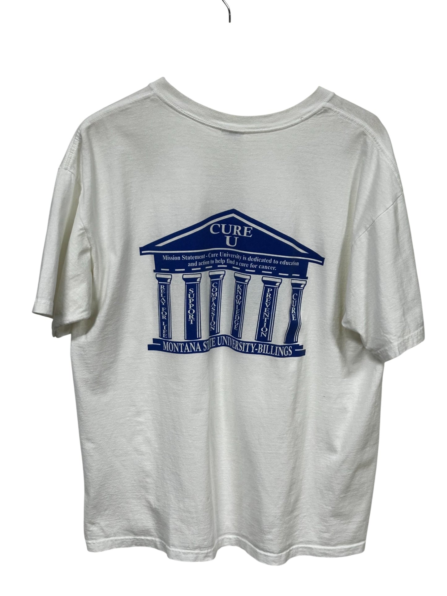Vintage Montana State University Billings Cancer Cure Graphic Tee Size Large
