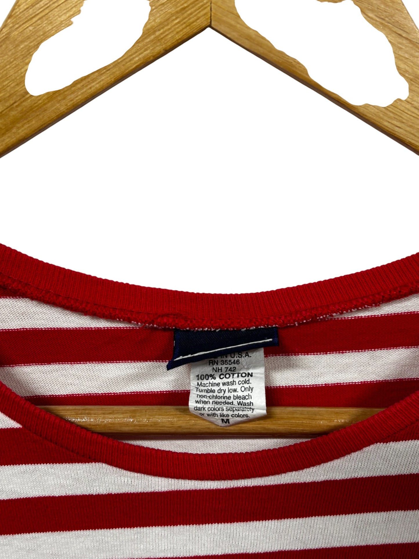 Vintage 90's Red White Striped Tee Size Medium