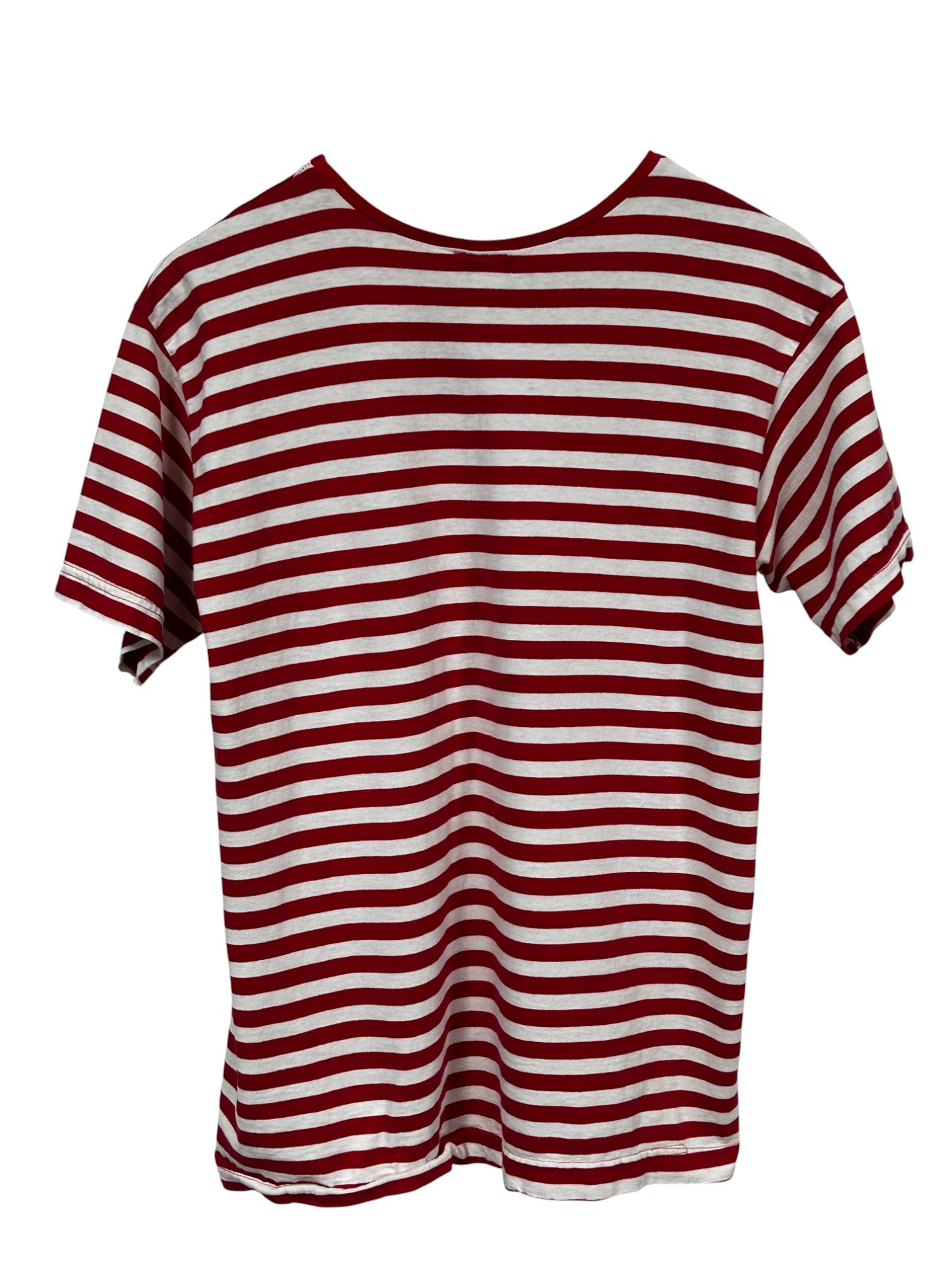 Vintage 90's Red White Striped Tee Size Medium
