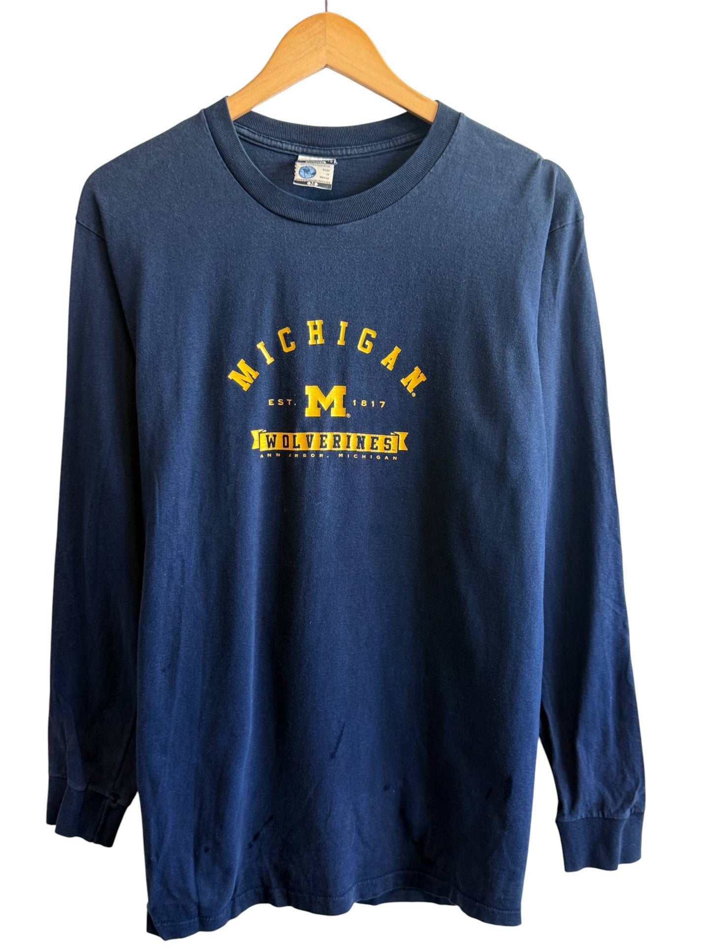 Vintage University of Michigan Wolverines Long Sleeve Shirt Size Medium