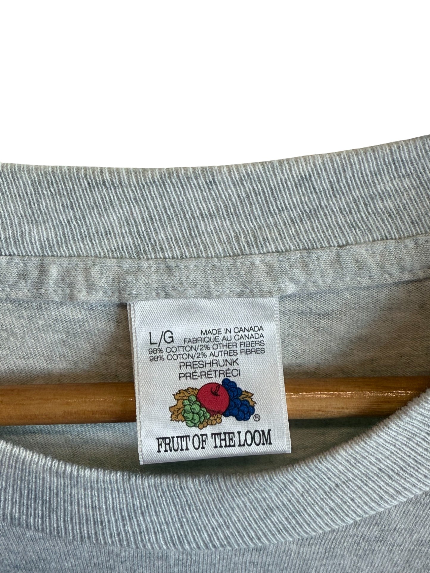 Vintage 90's Hockey Grey Graphic Tee Size Large