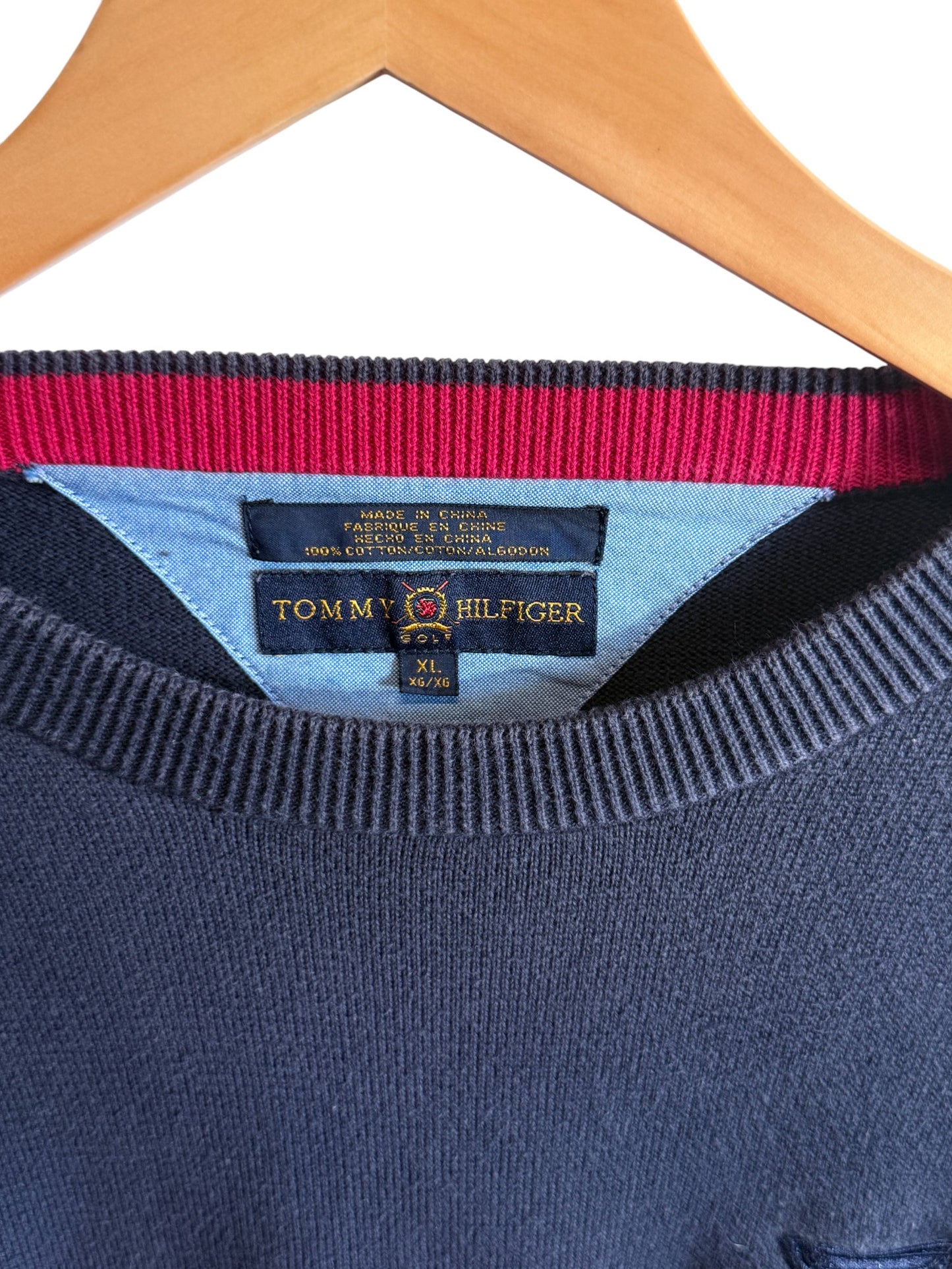 Vintage Y2K Tommy Hilfiger Navy Blue Sweater Size XL