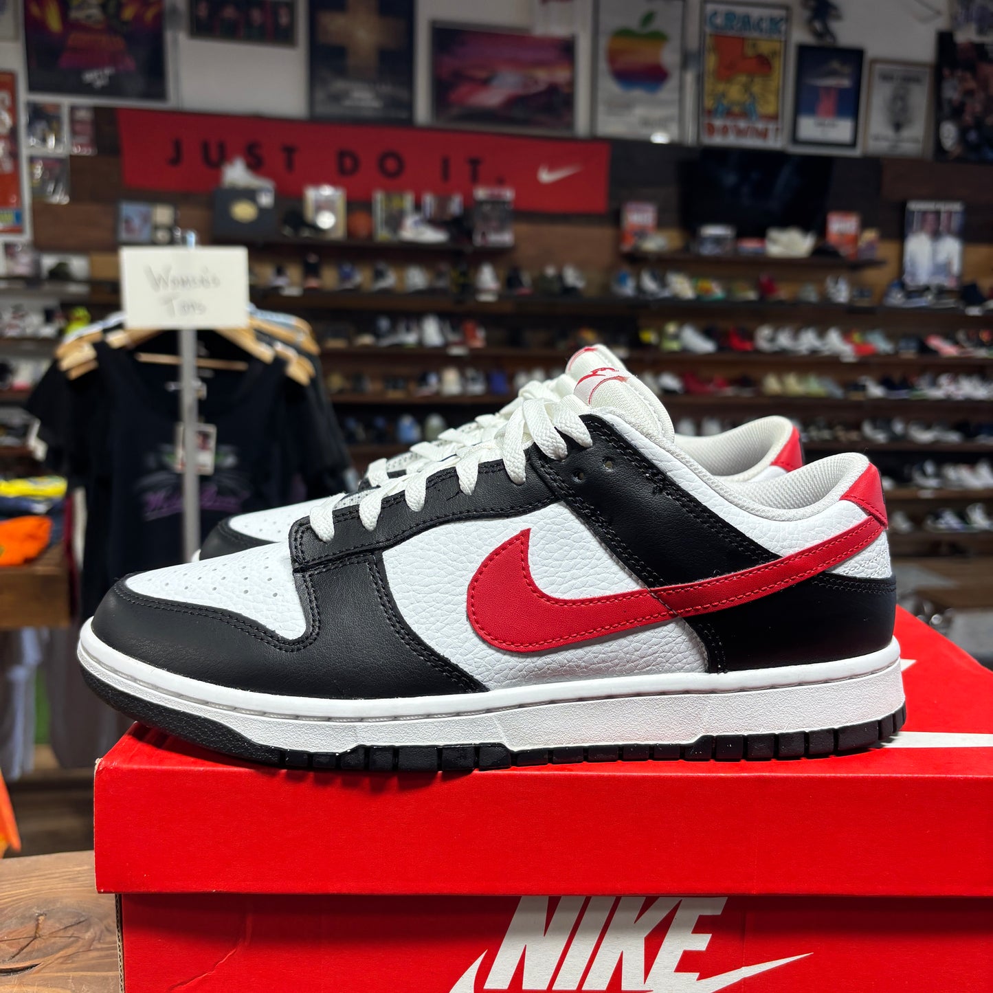 Nike Dunk Low 'Red Swoosh Panda' Size 10.5