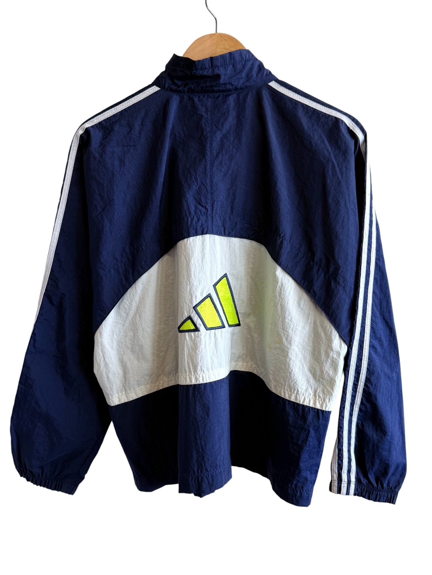 Vintage 90's Adidas Navy Blue Windbreaker Jacket Size Medium
